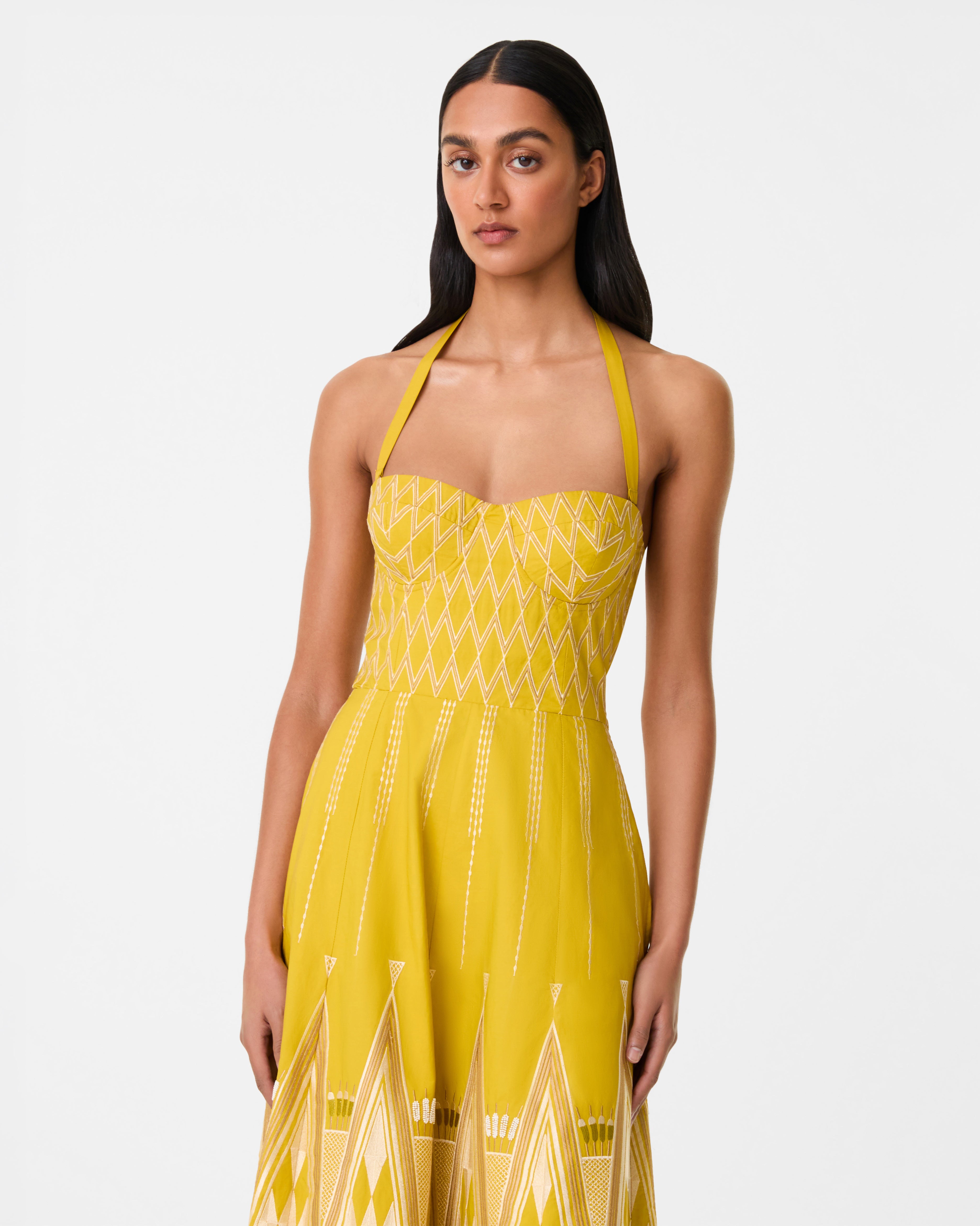 Lotty Dress with Papyrus Embroidery