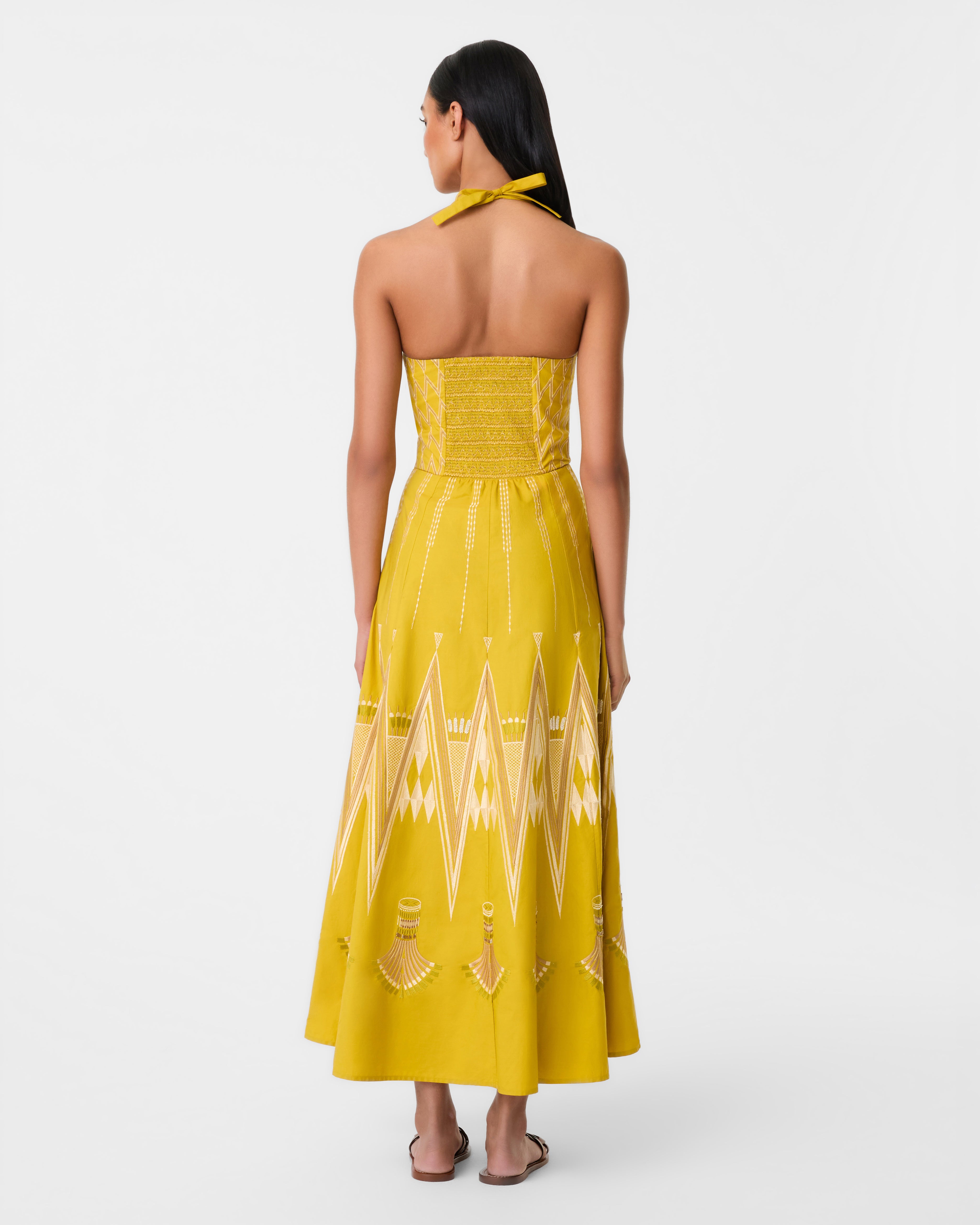 Lotty Dress with Papyrus Embroidery