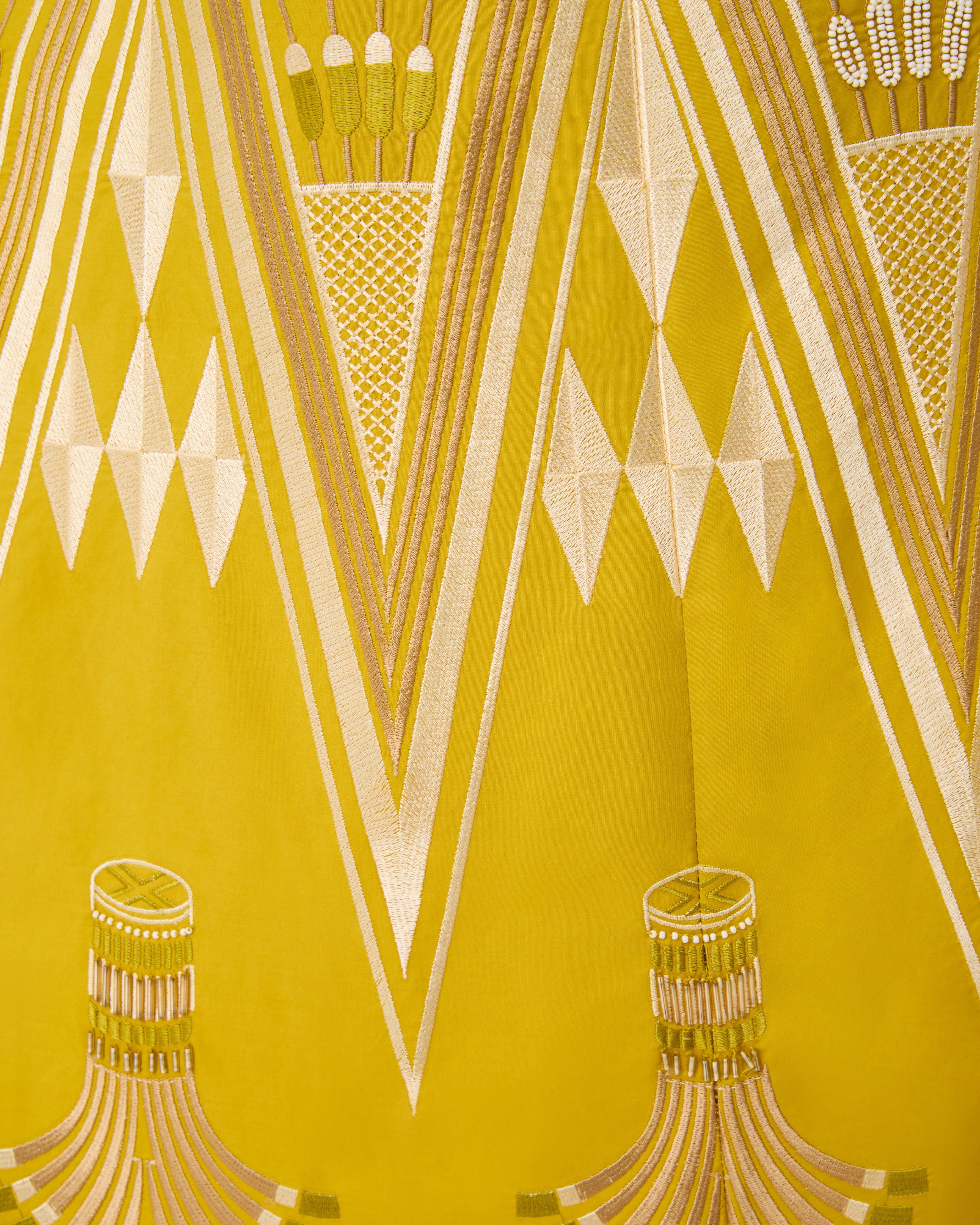 Lotty Dress with Papyrus Embroidery