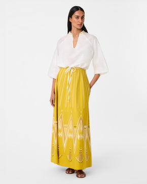 Camille Skirt with Papyrus Embroidery