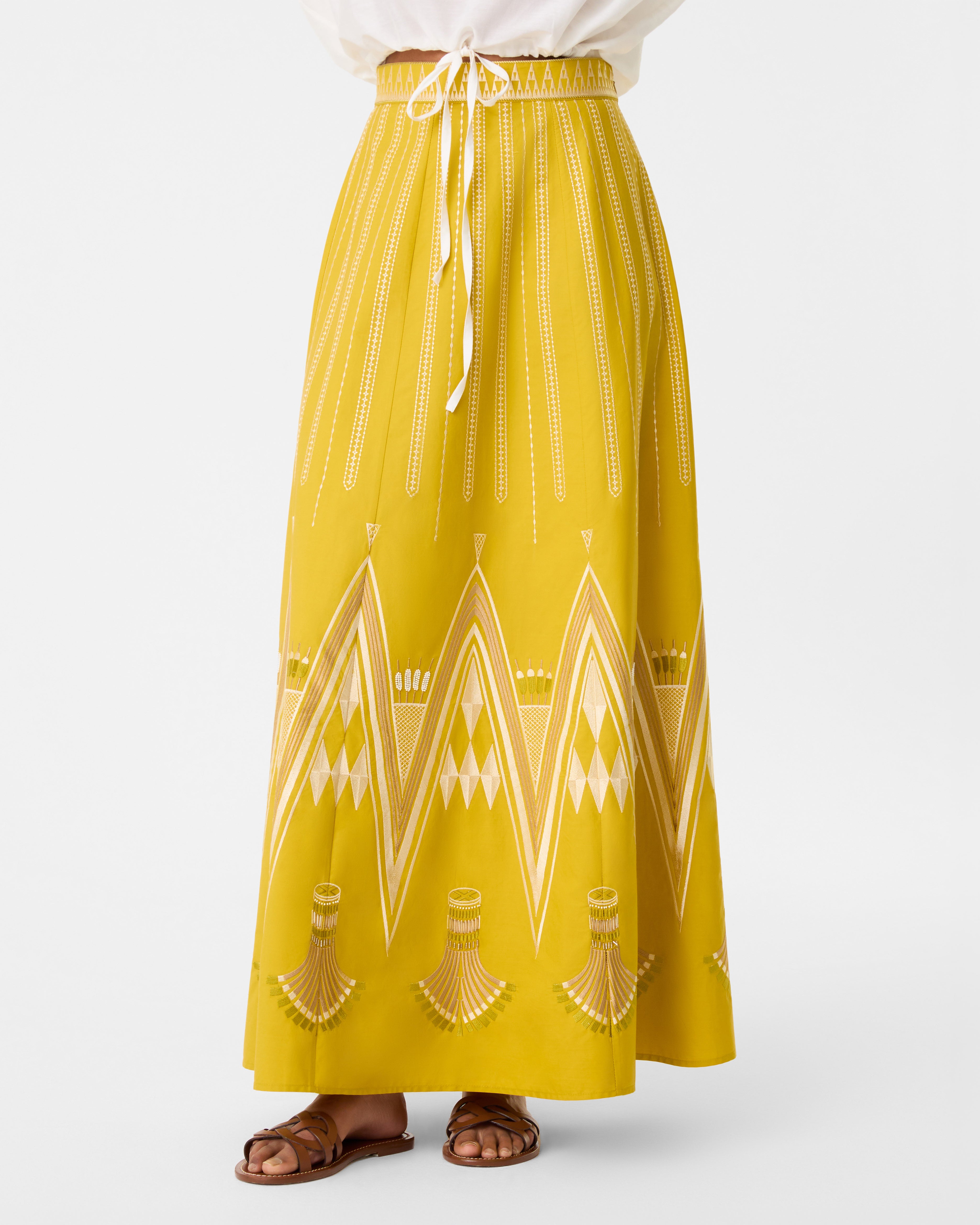 Camille Skirt with Papyrus Embroidery