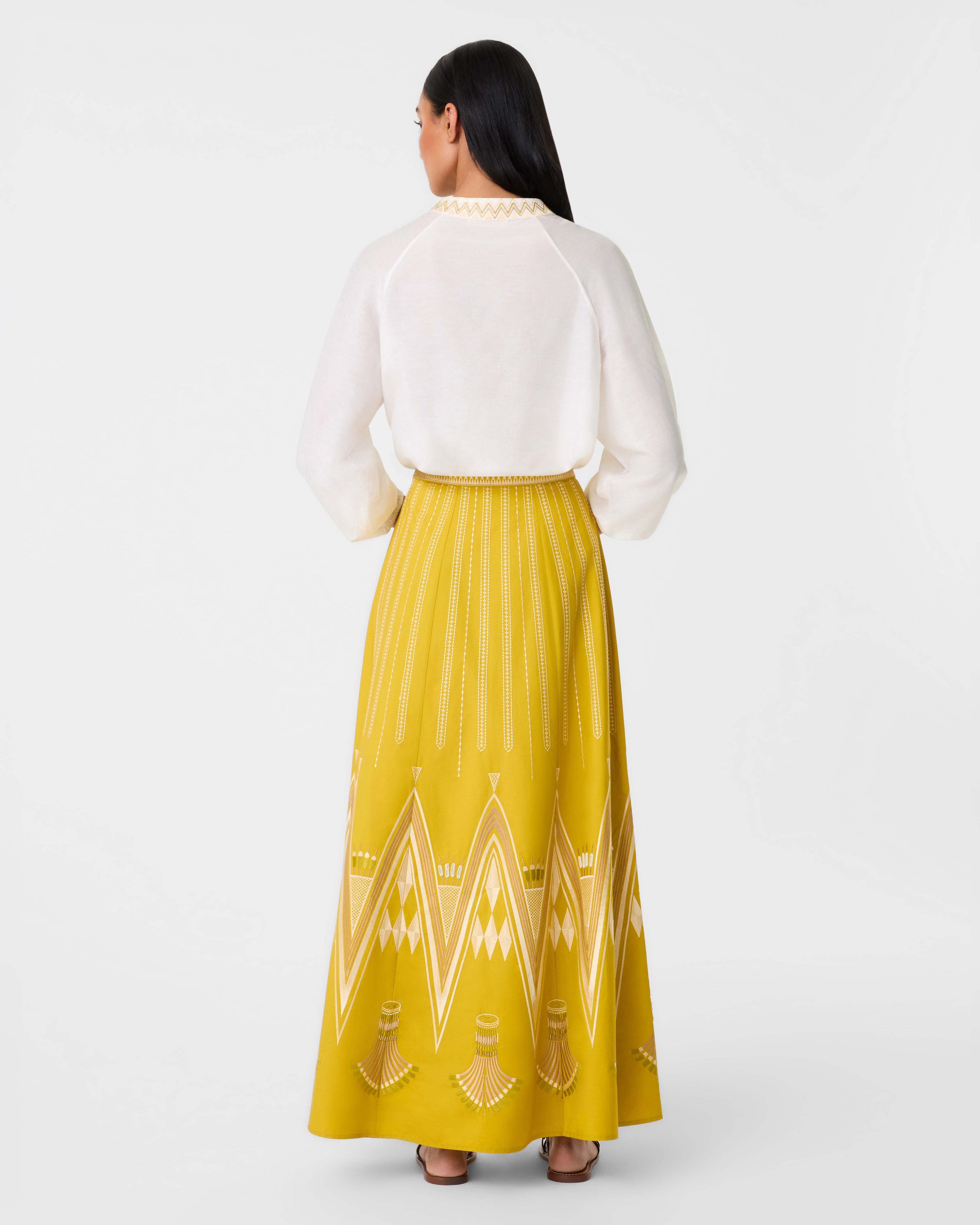 Camille Skirt with Papyrus Embroidery