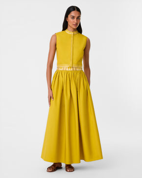 Ombretta  Skirt with Papyrus Embroidery