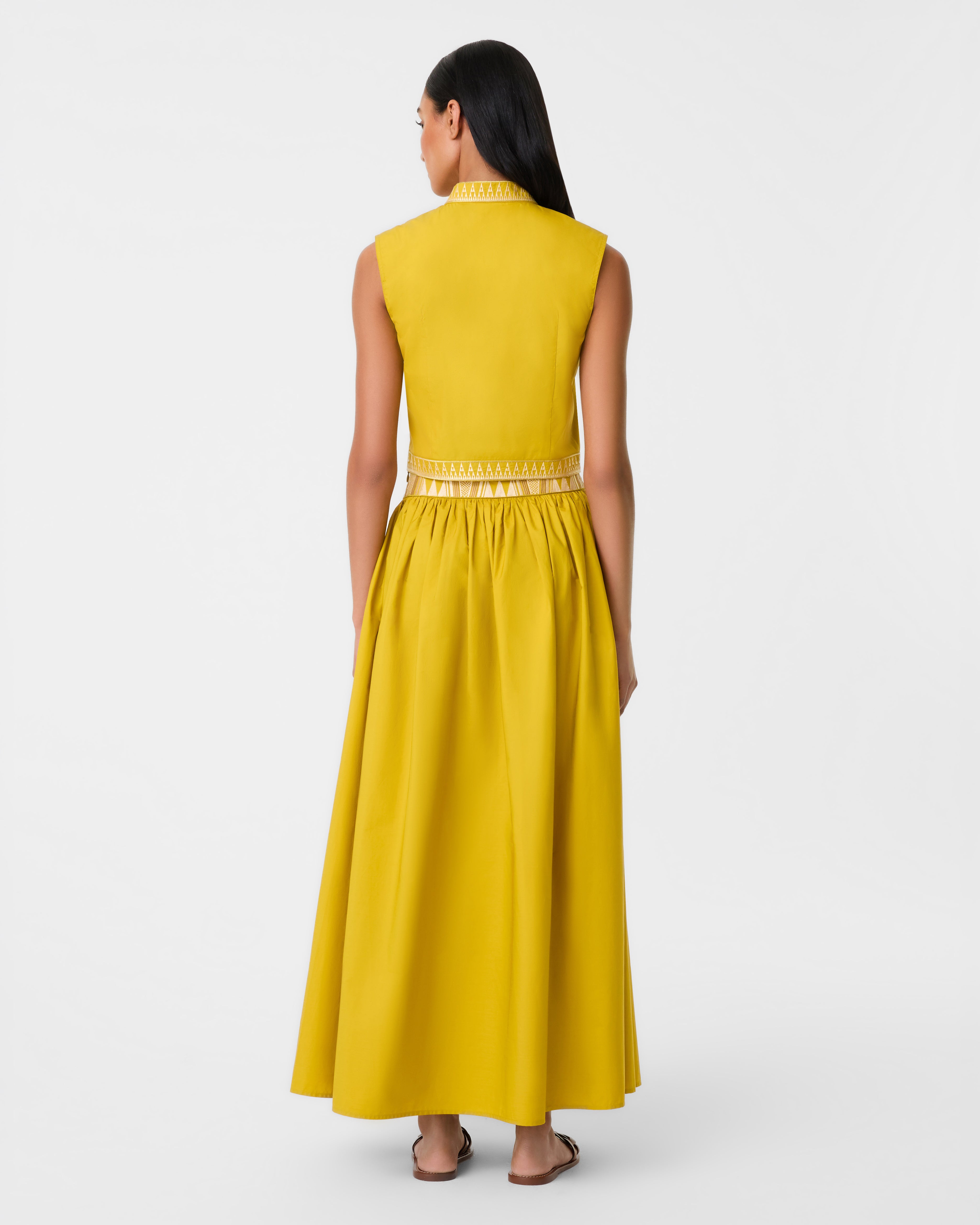 Ombretta  Skirt with Papyrus Embroidery