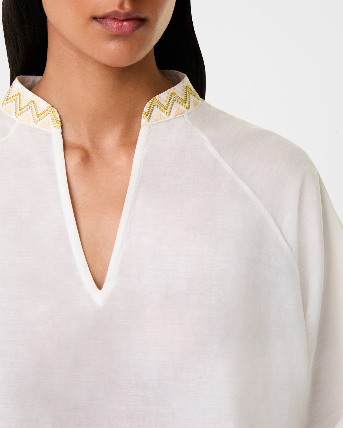 Circe Top with Papyrus Embroidery