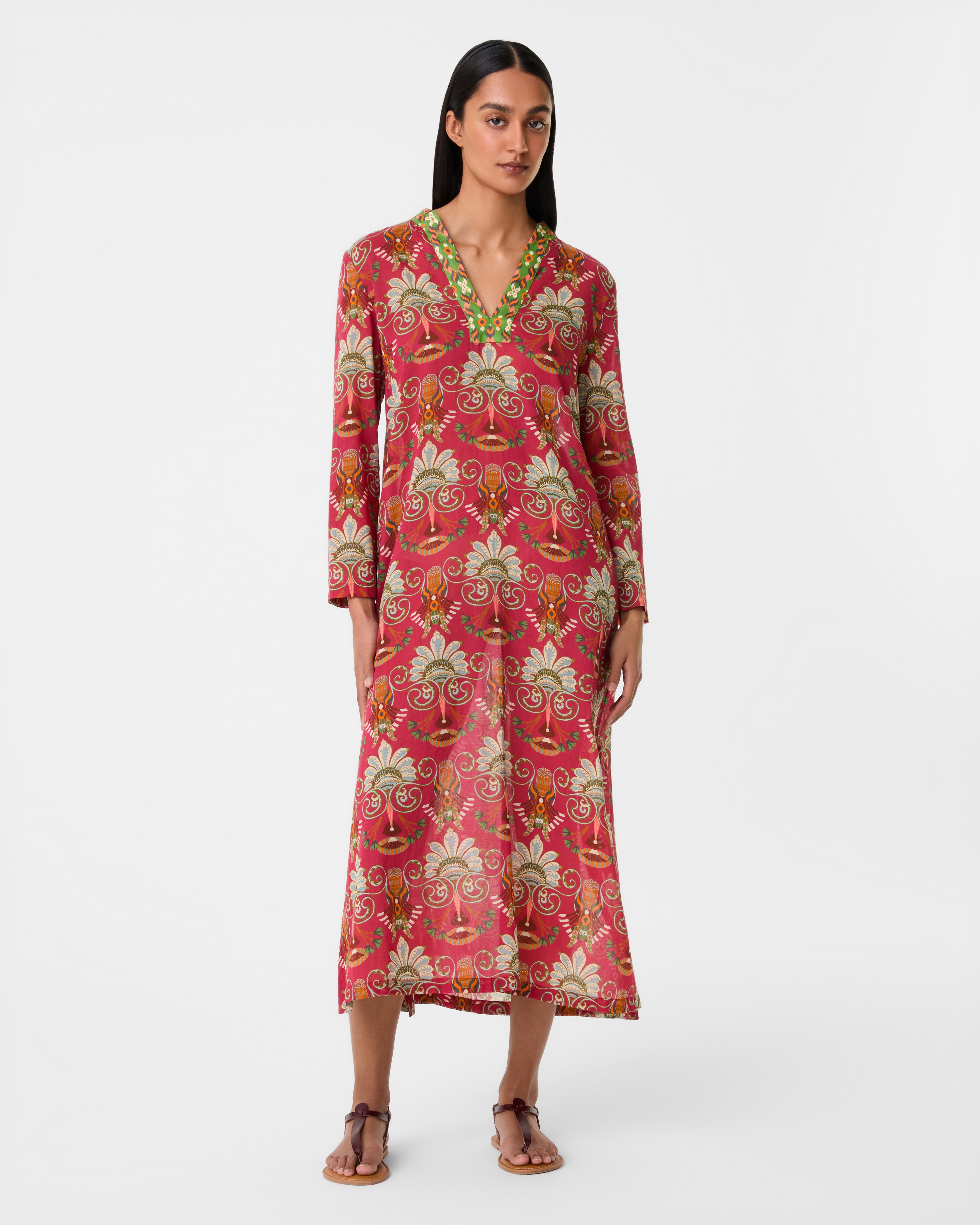 Giada Caftan in River Valley Print