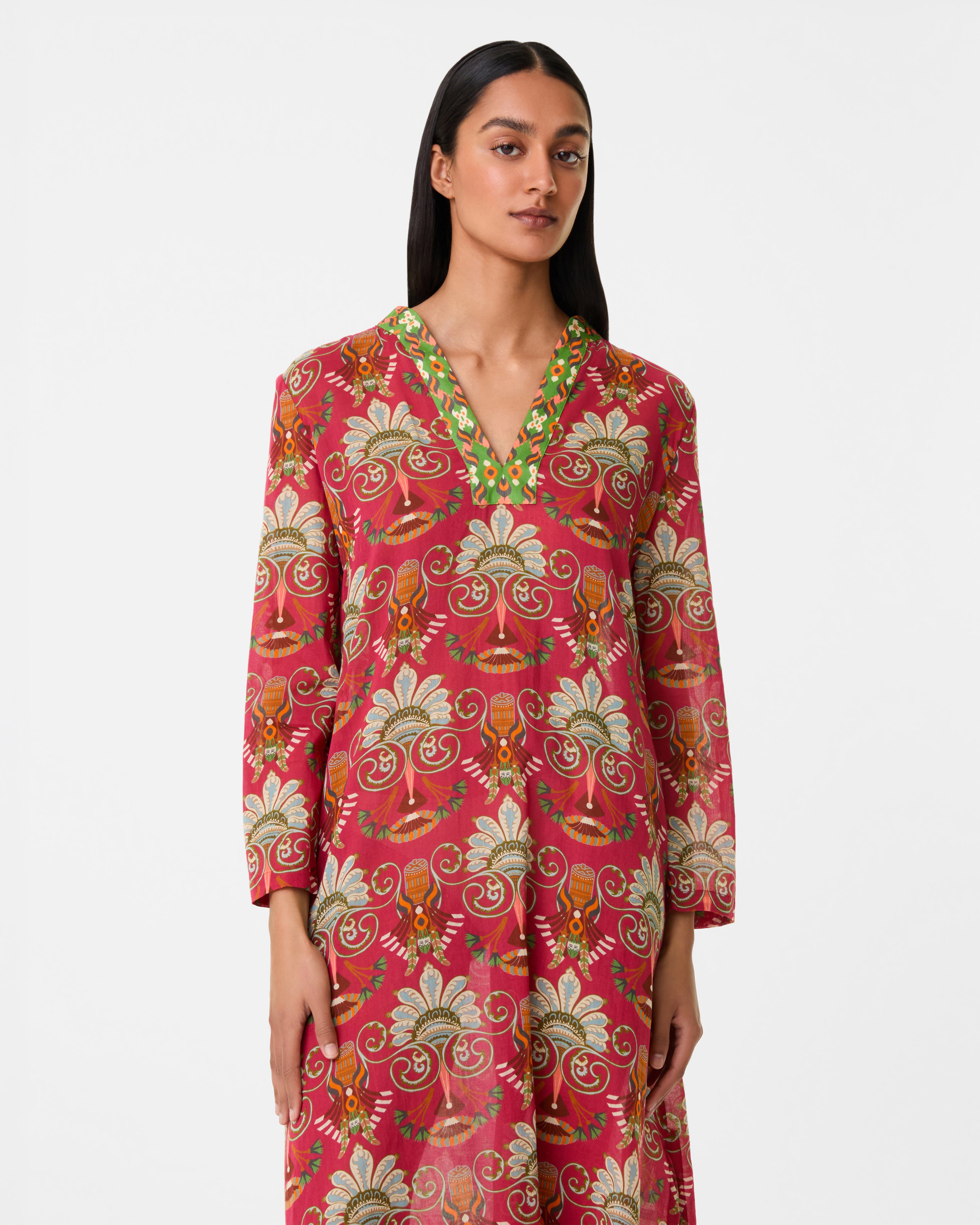 Giada Caftan in River Valley Print