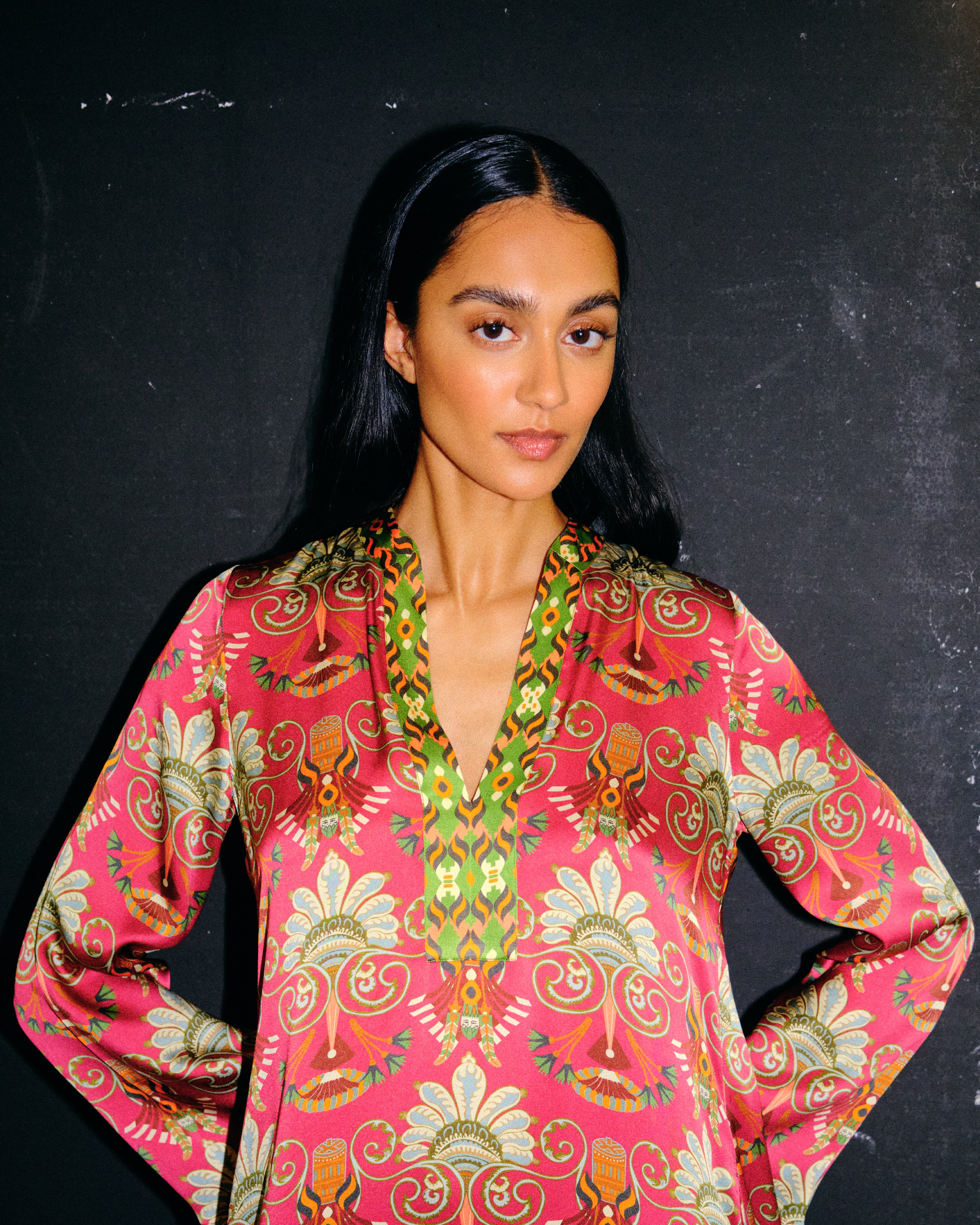 Jenna Caftan in River Valley Print