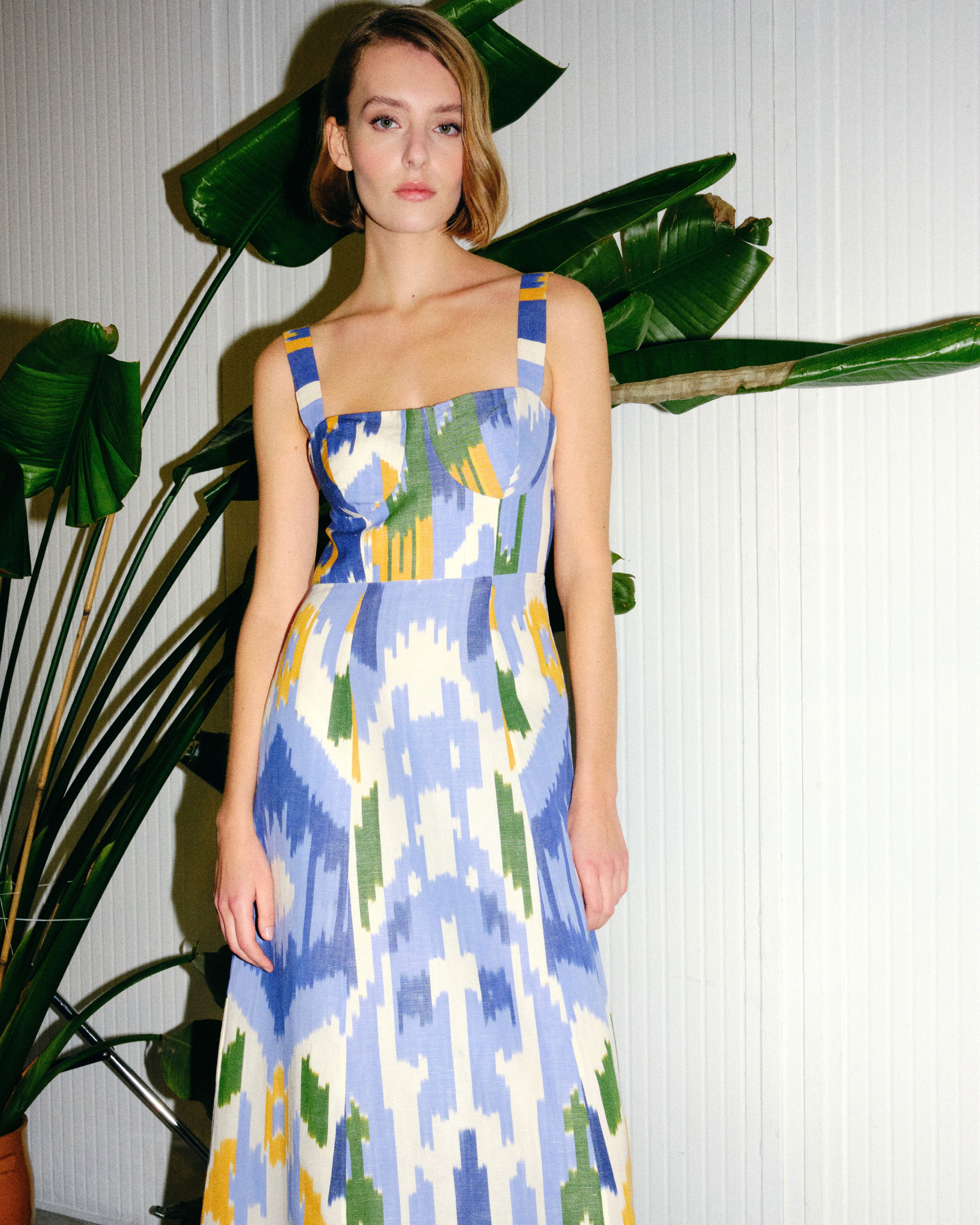 Azzurra Dress in Watercolor Ikat