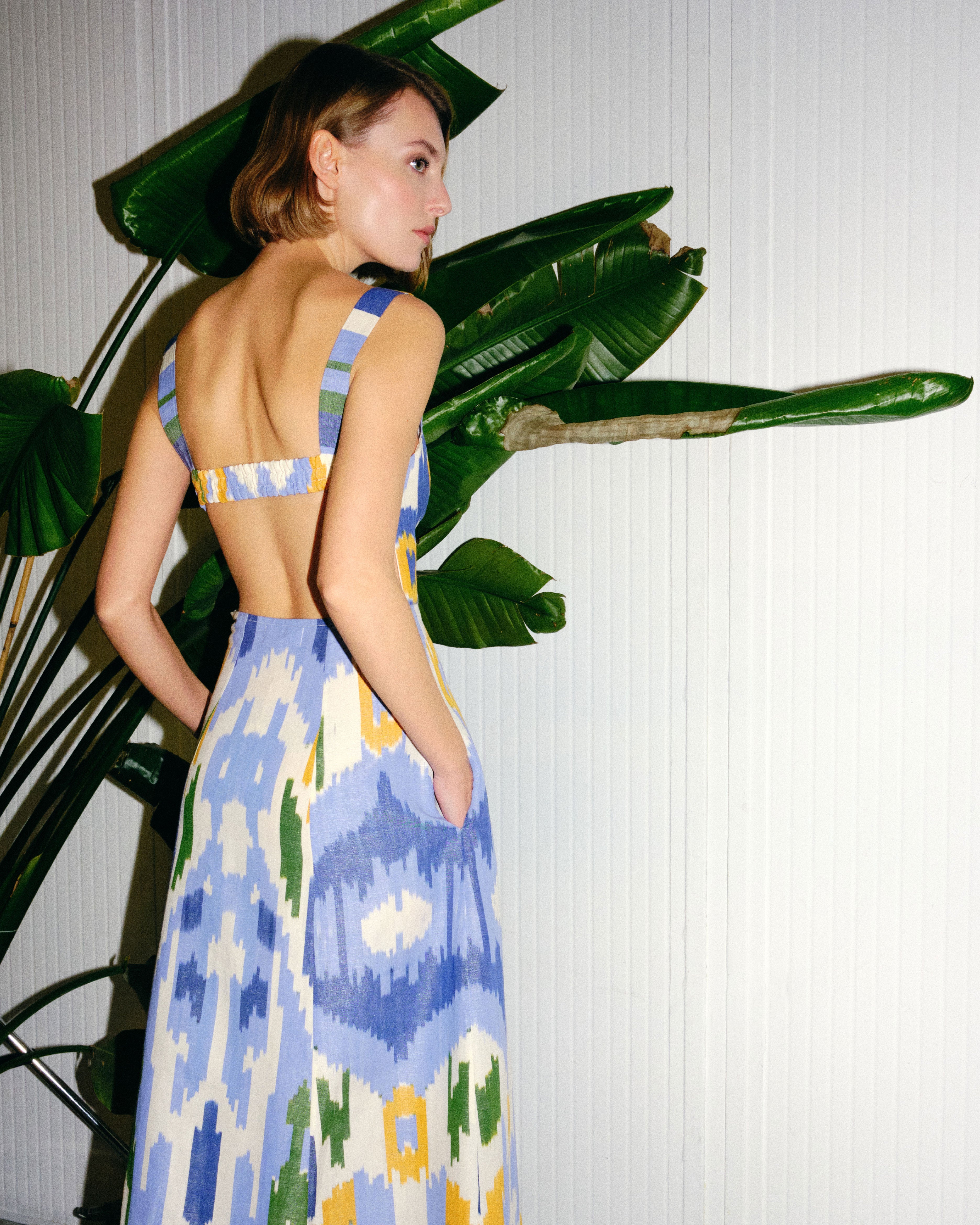 Azzurra Dress in Watercolor Ikat