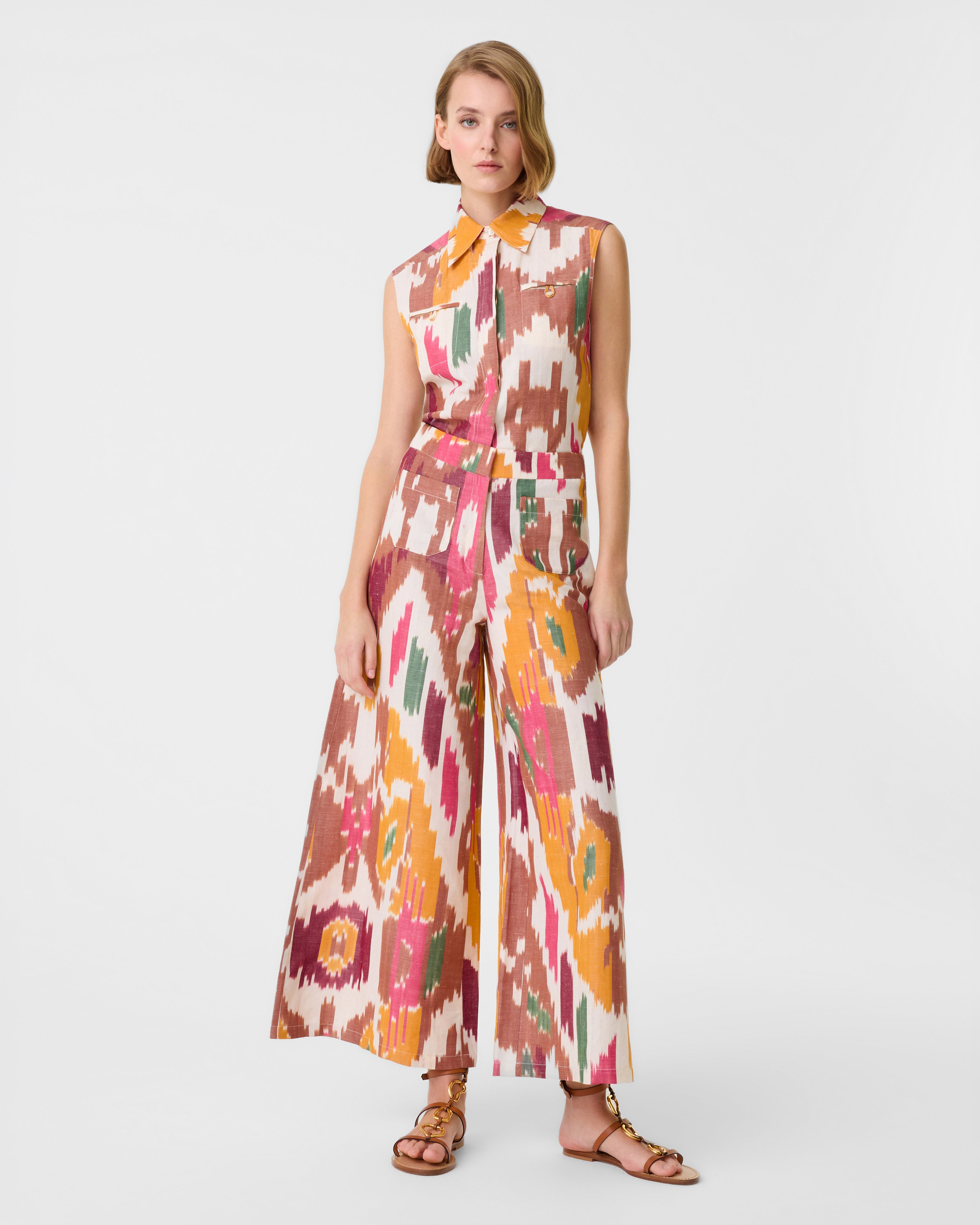 Adele Trousers in Watercolor Ikat