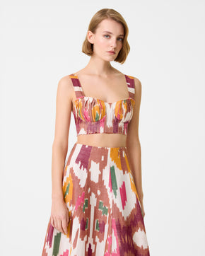 Dalia Top in Watercolor Ikat