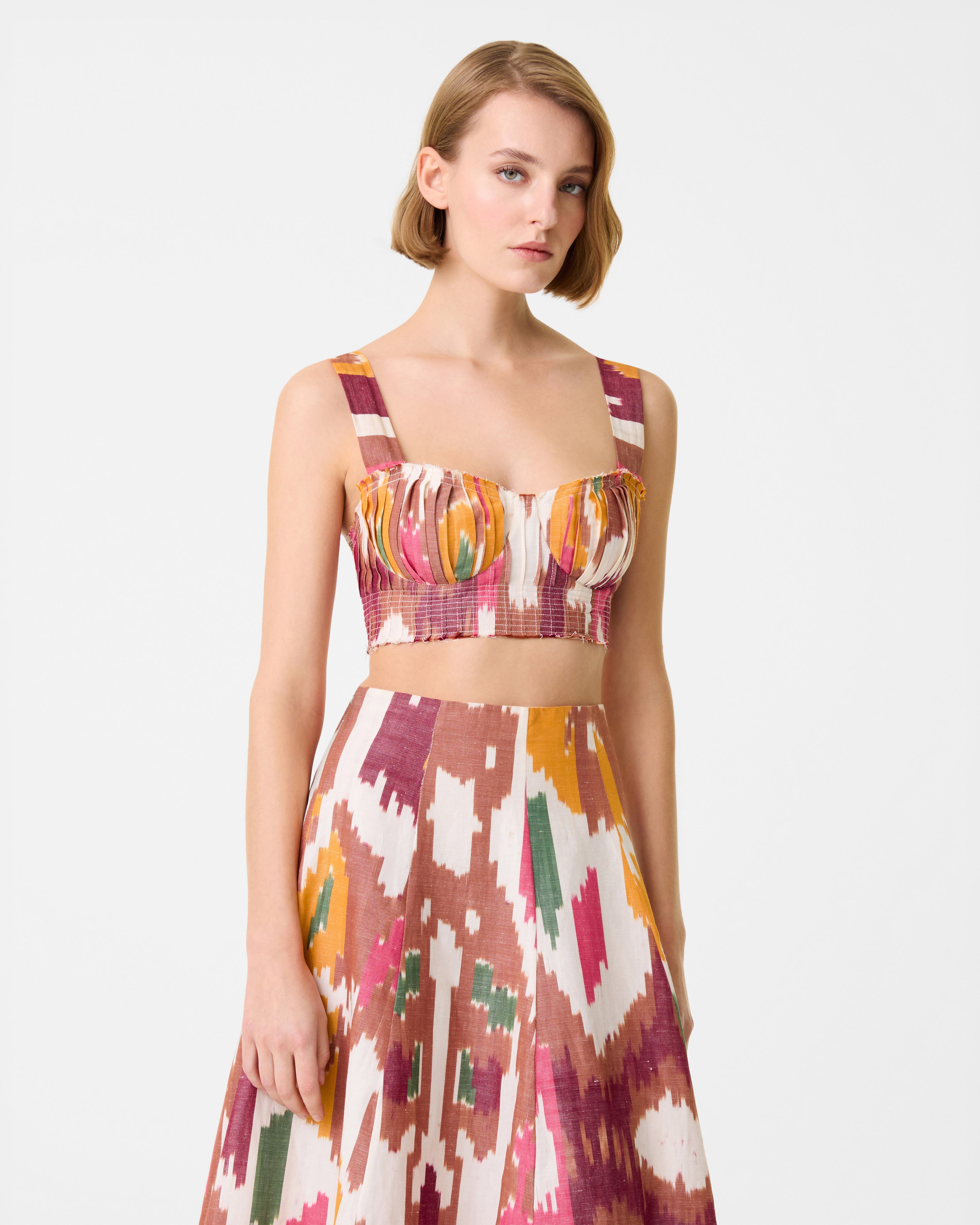 Dalia Top in Watercolor Ikat