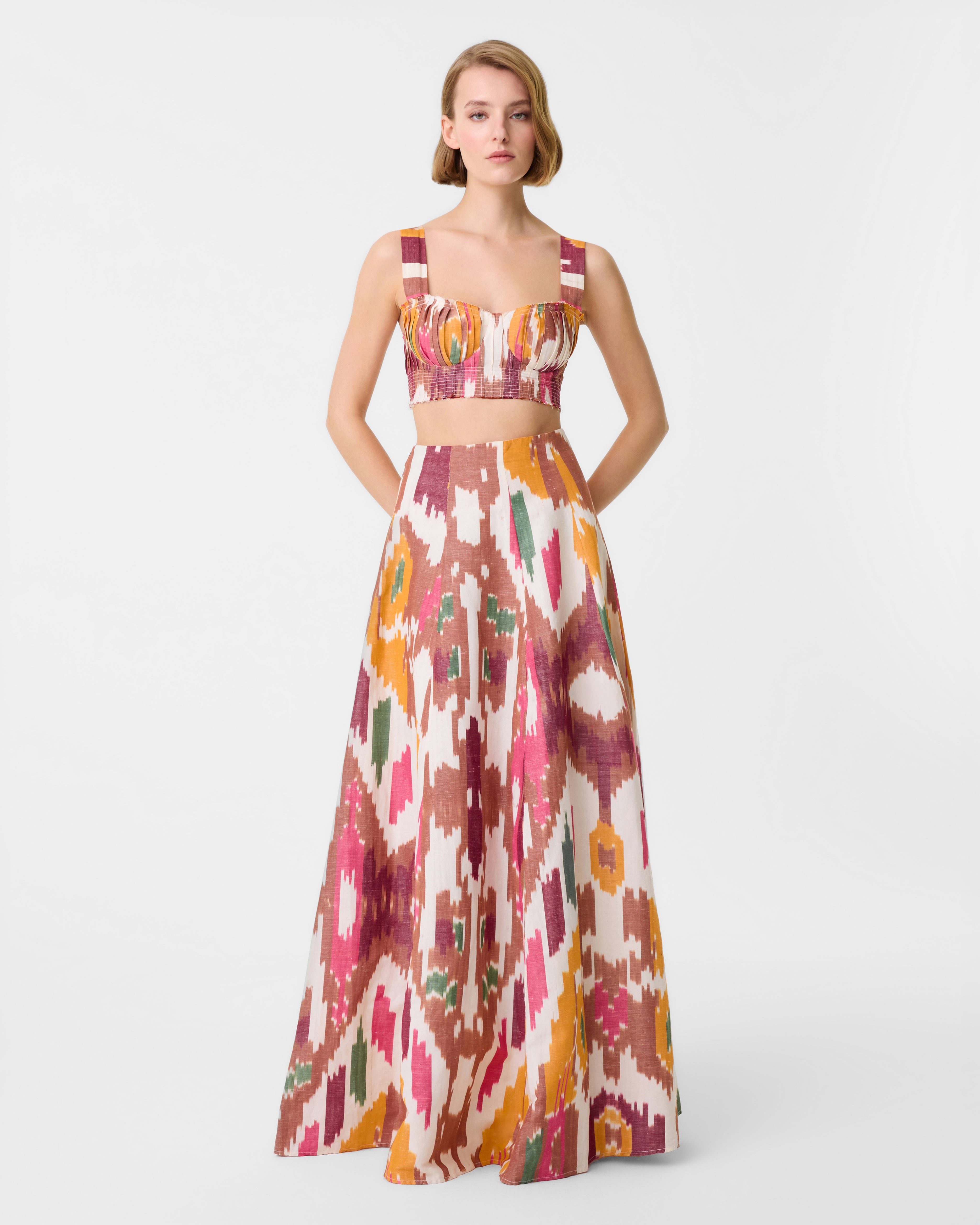 Dalia Top in Watercolor Ikat