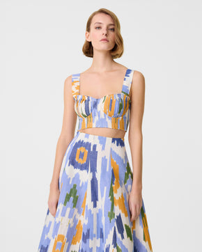Dalia Top in Watercolor Ikat