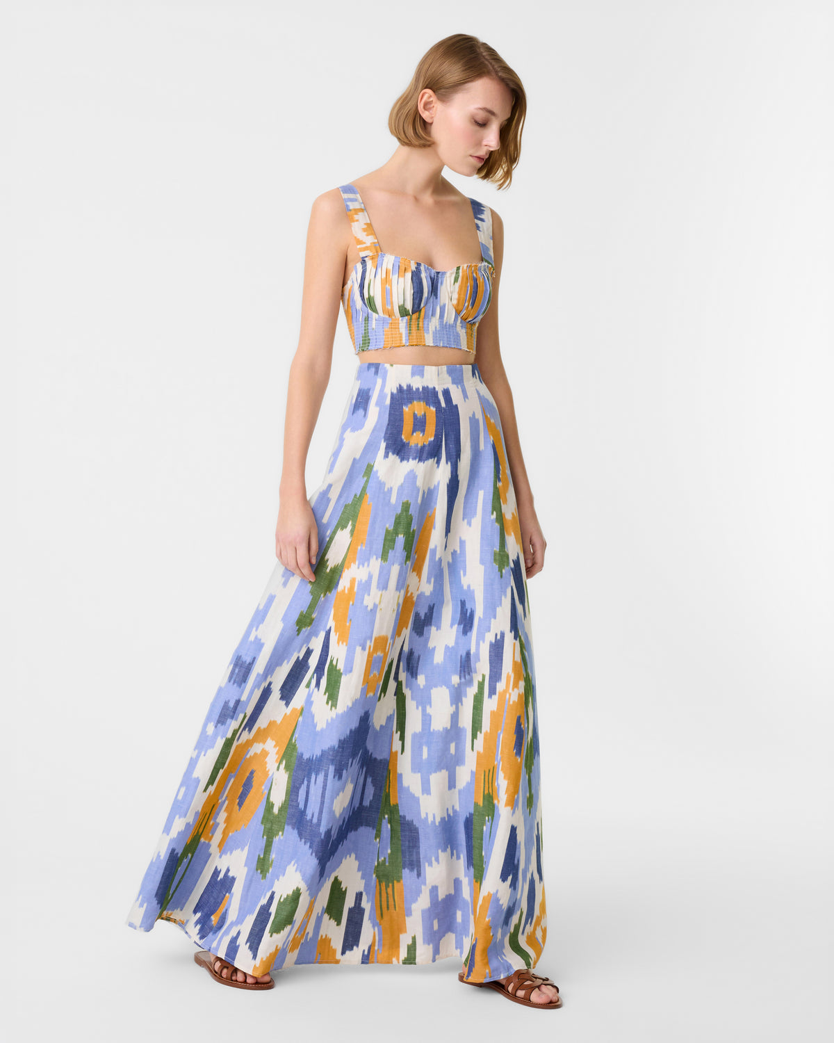 Dalia Top in Watercolor Ikat