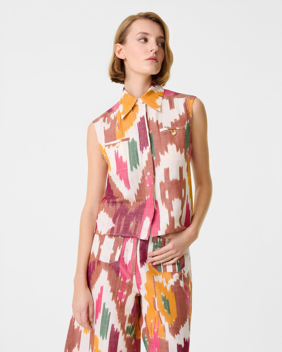 Ylenia Top in Watercolor Ikat