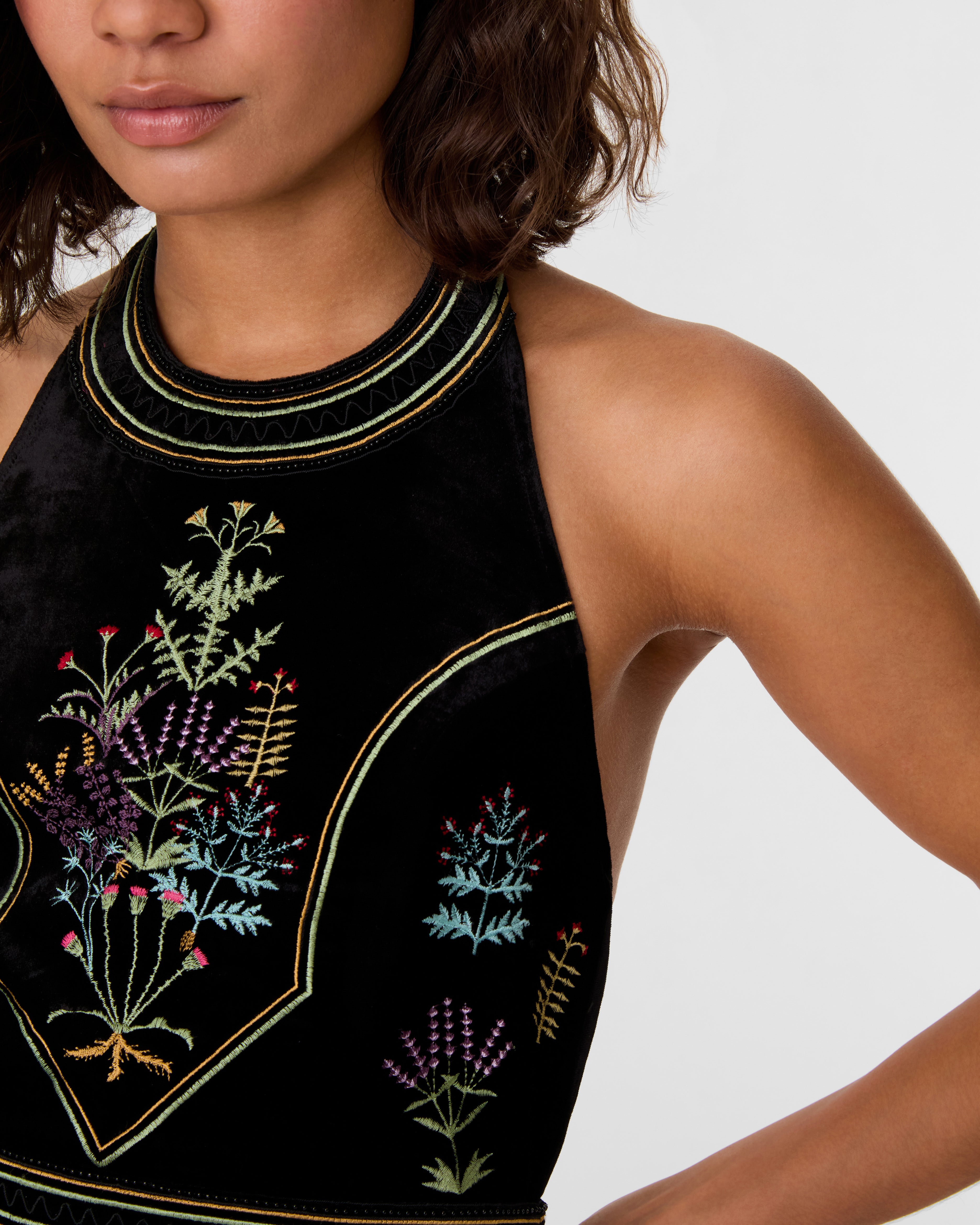 Chantal Dress with Agra Embroidery