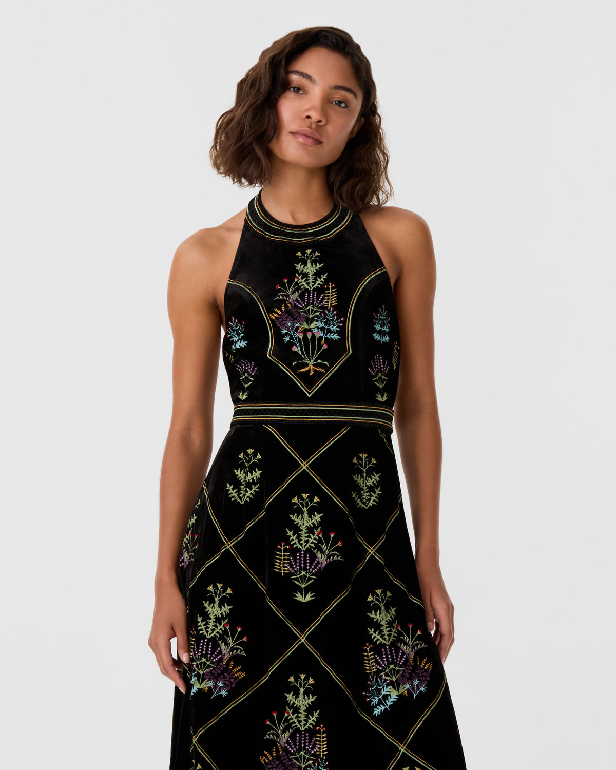 Chantal Dress with Agra Embroidery