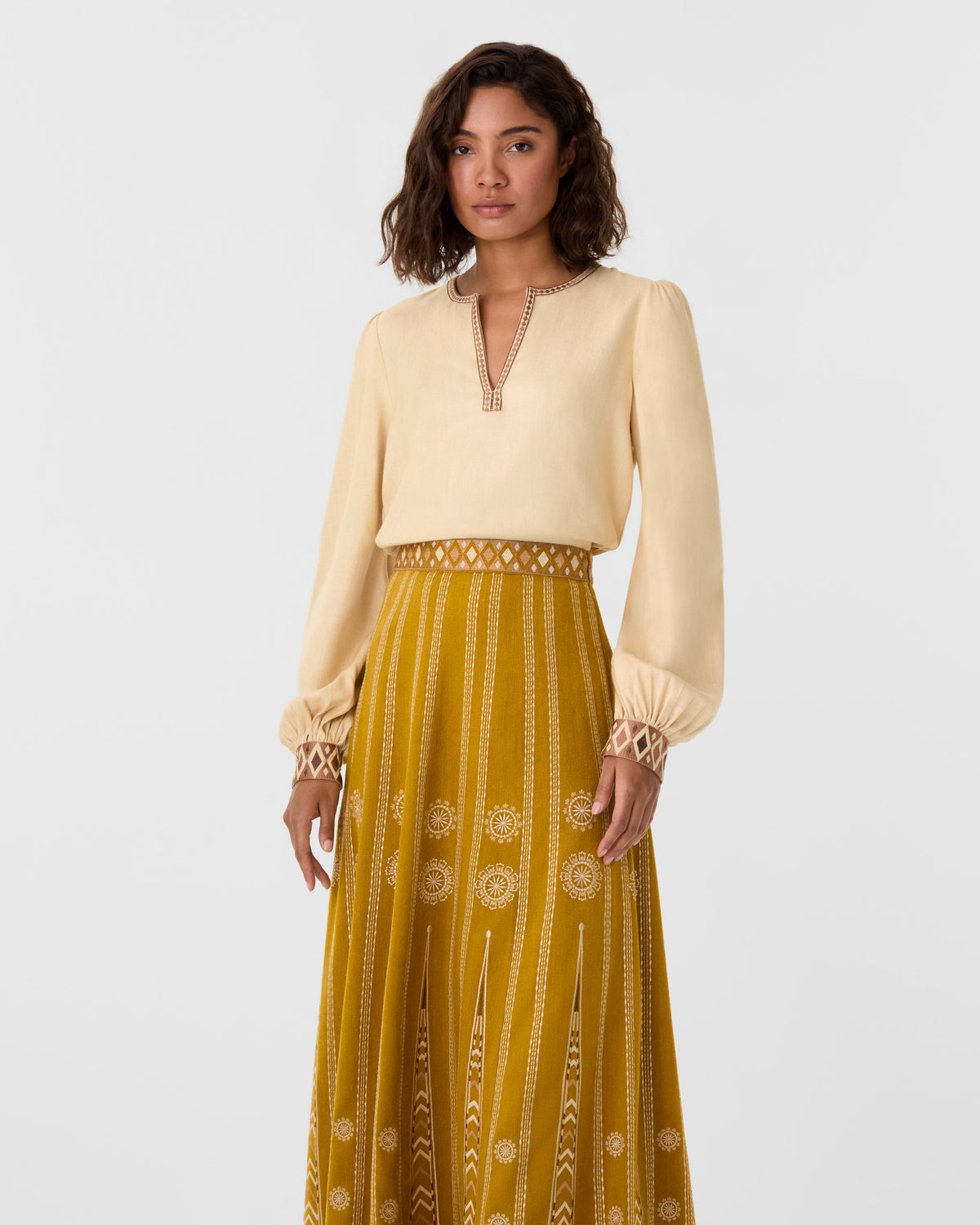 Vera Blouse with Backgammon Embroidery