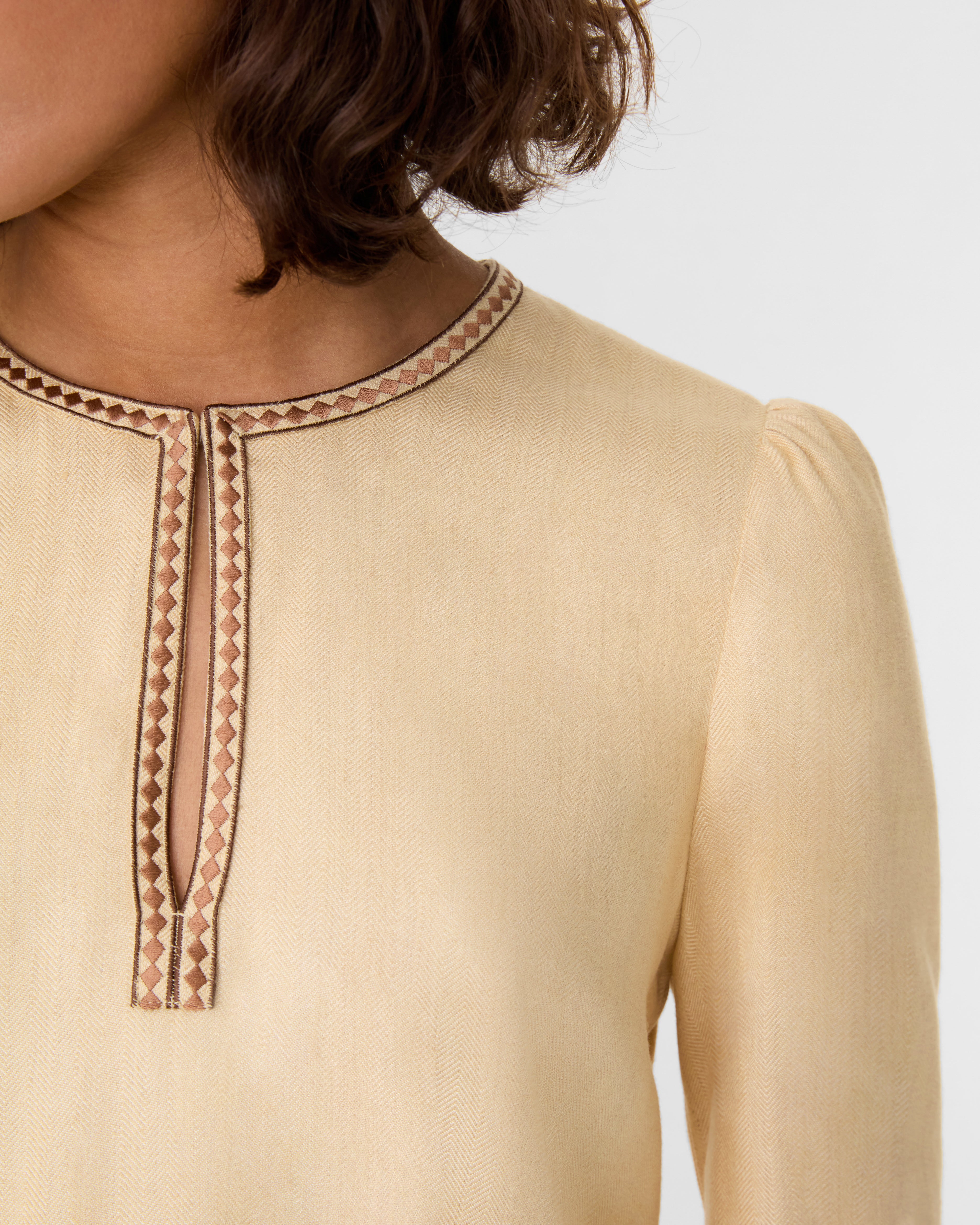 Vera Blouse with Backgammon Embroidery