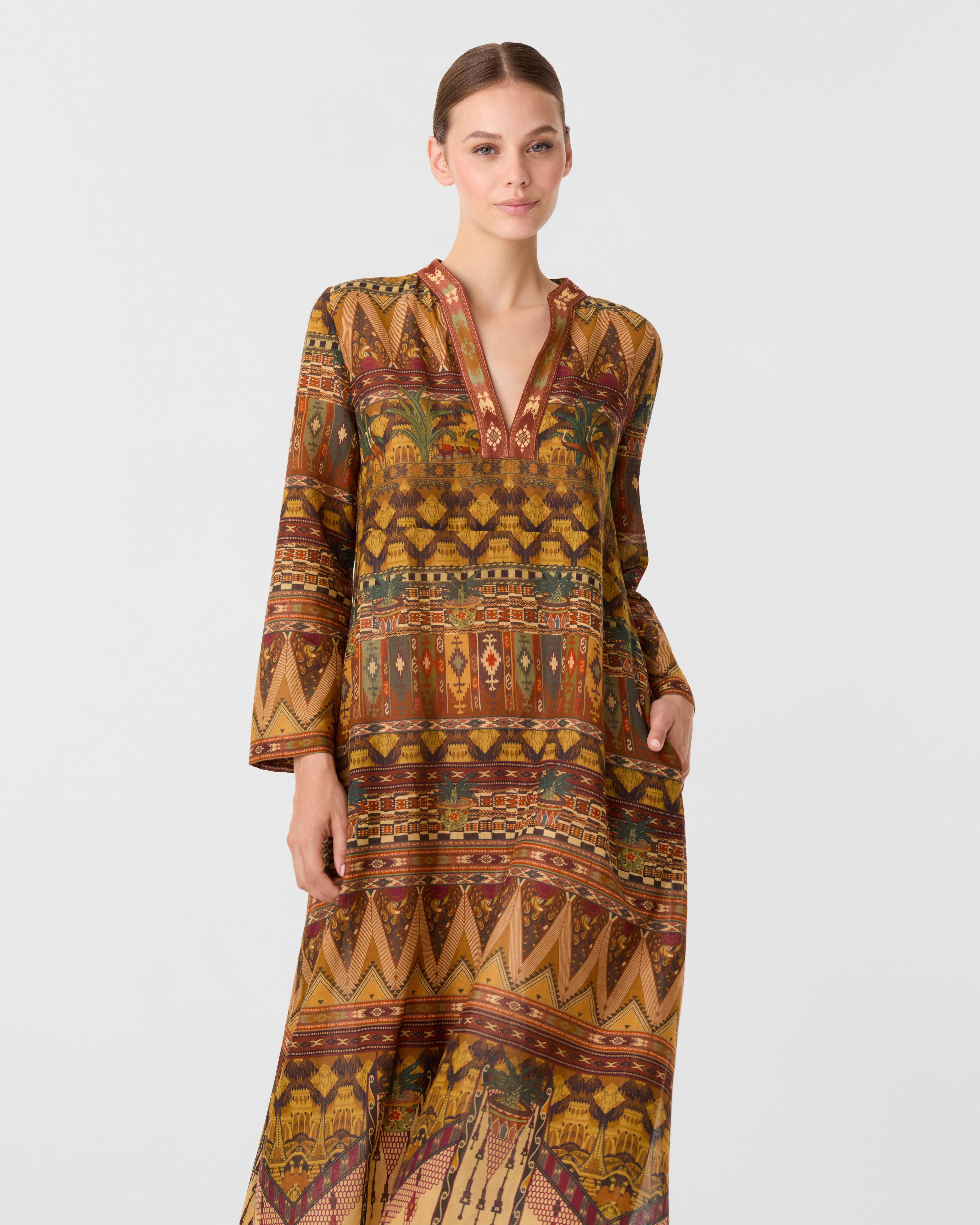 Giada Caftan in Desert Print