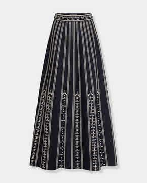 Camille Skirt with Greek Mask Embroidery
