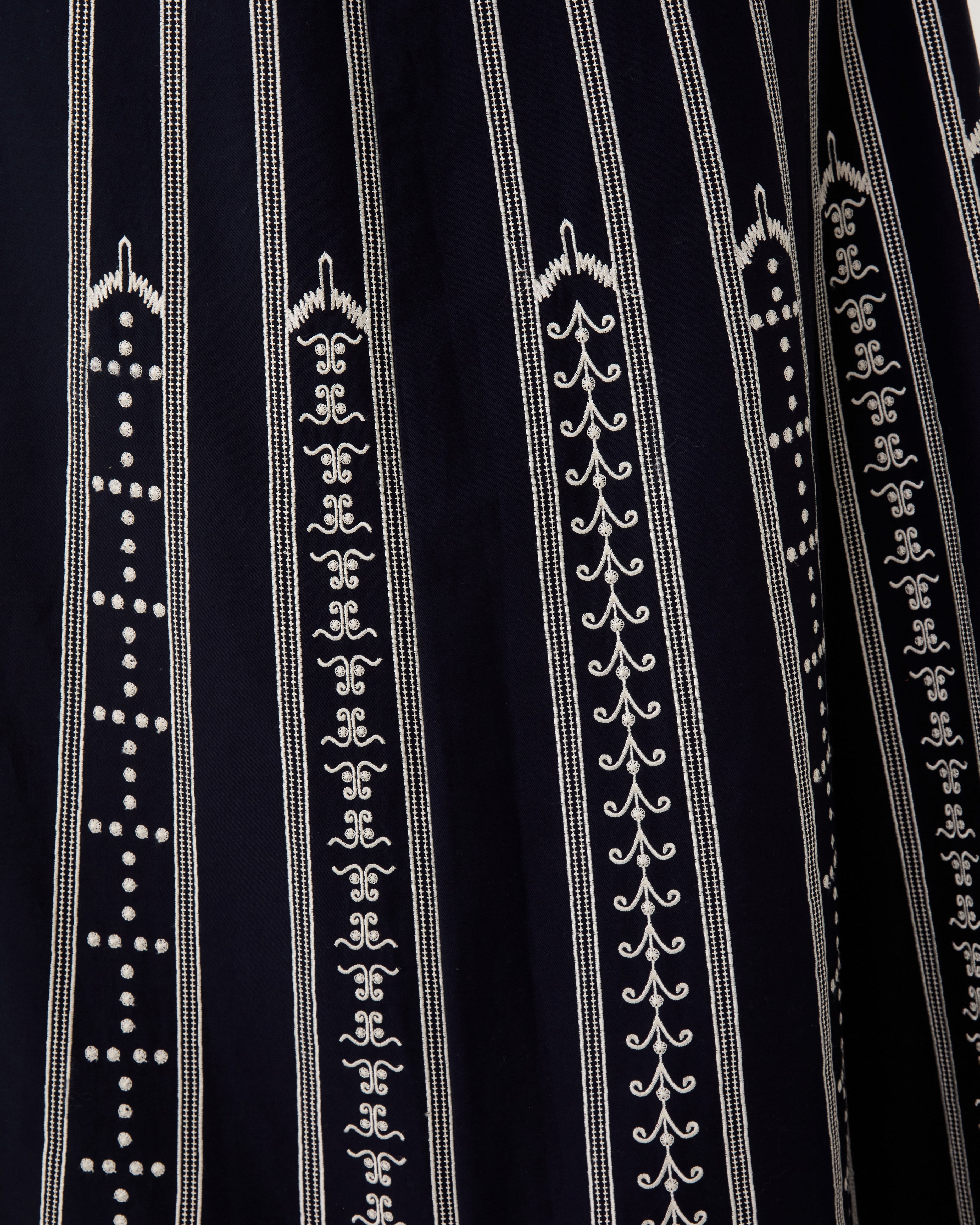 Camille Skirt with Greek Mask Embroidery