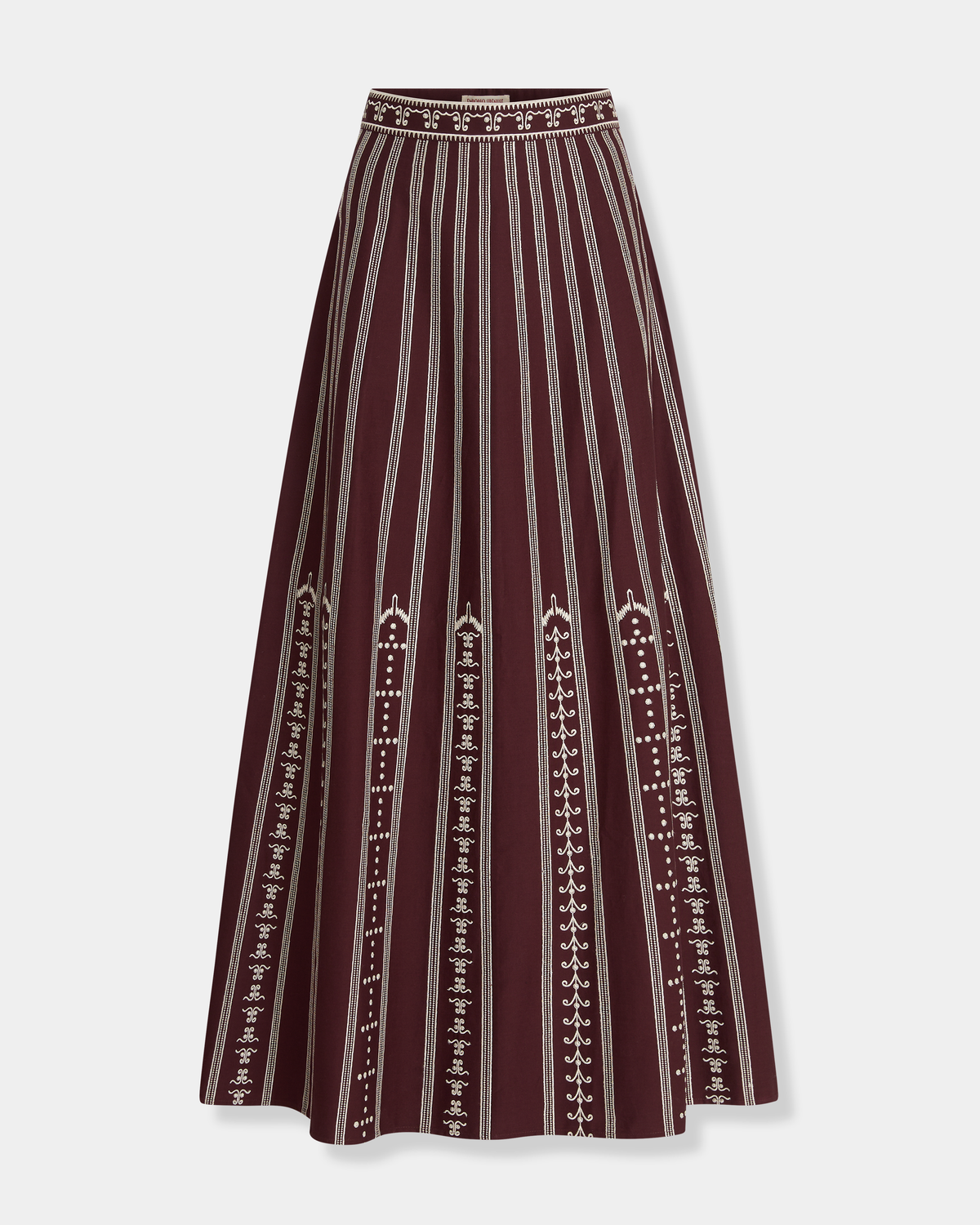 Camille Skirt with Greek Mask Embroidery