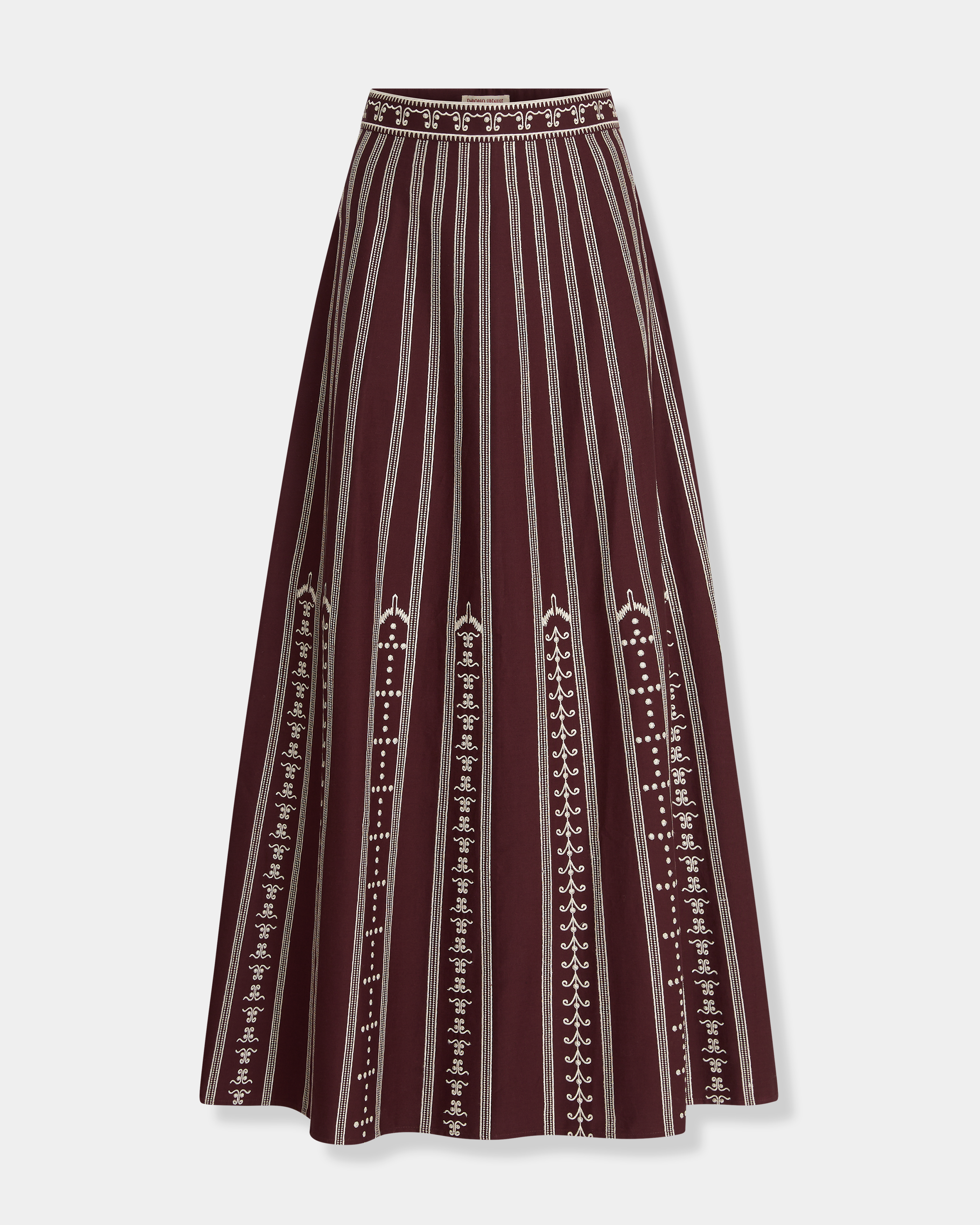 Camille Skirt with Greek Mask Embroidery