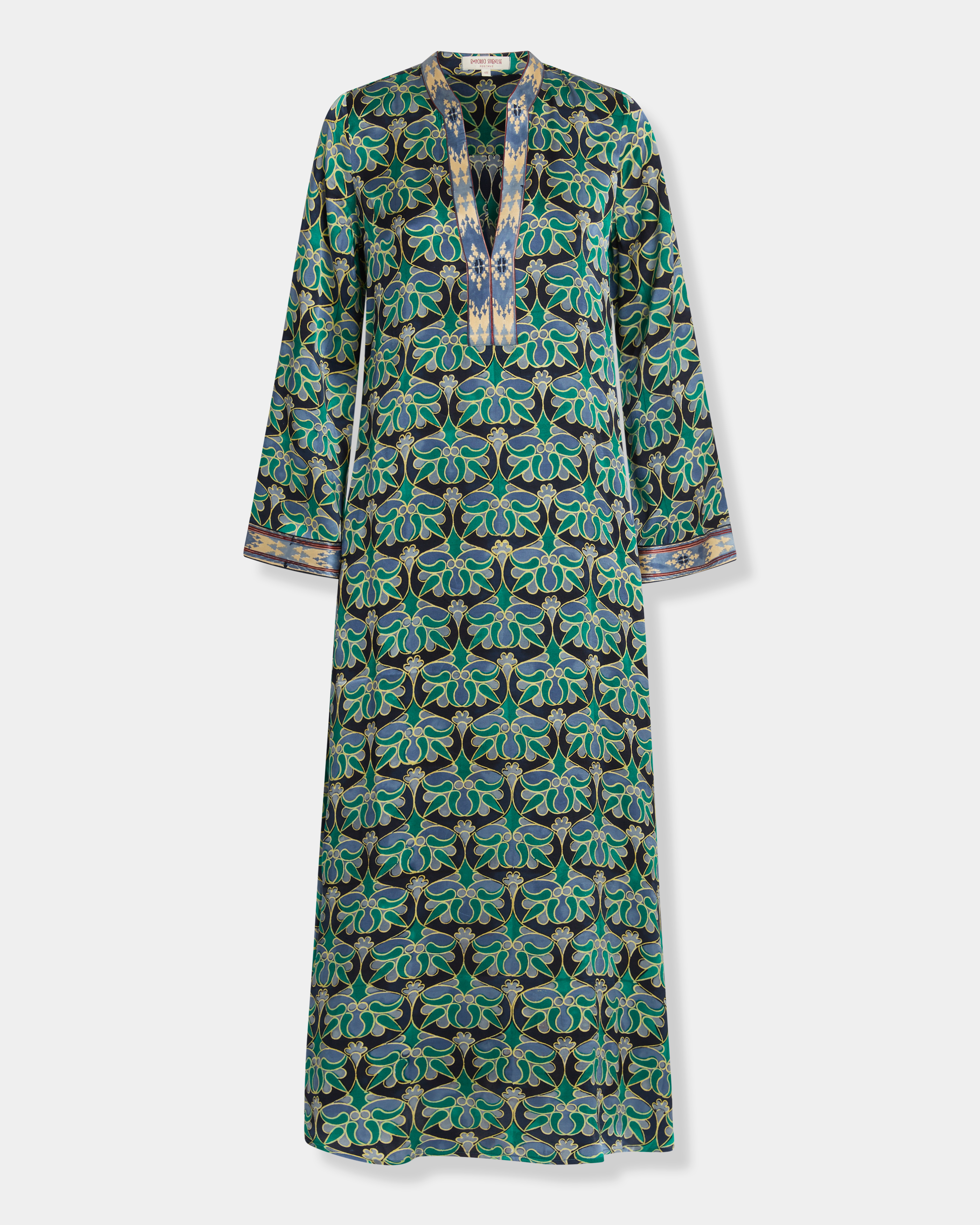 Jenna Caftan in Jewelry Block Print
