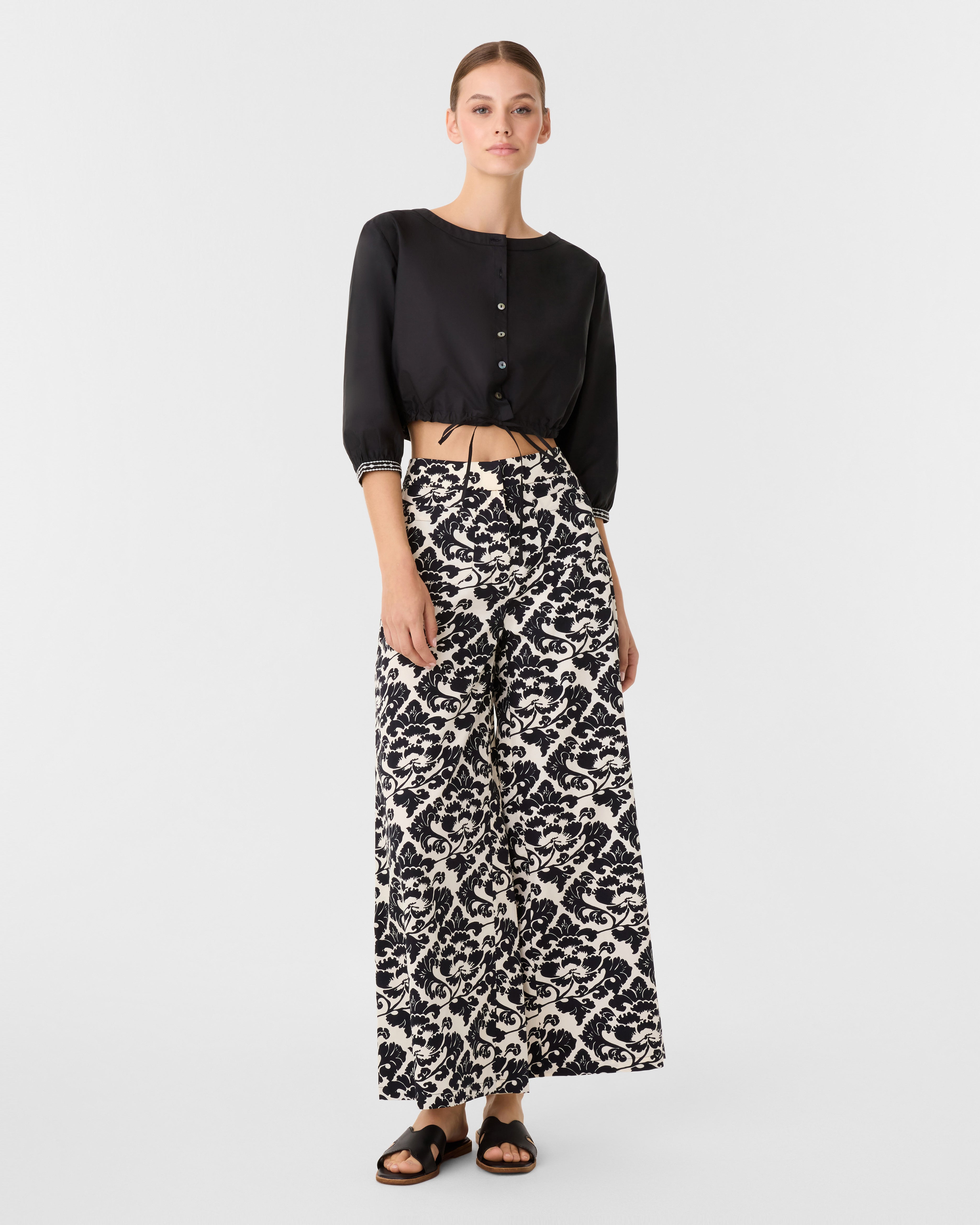 Adele Trousers in Lotus Flower Print