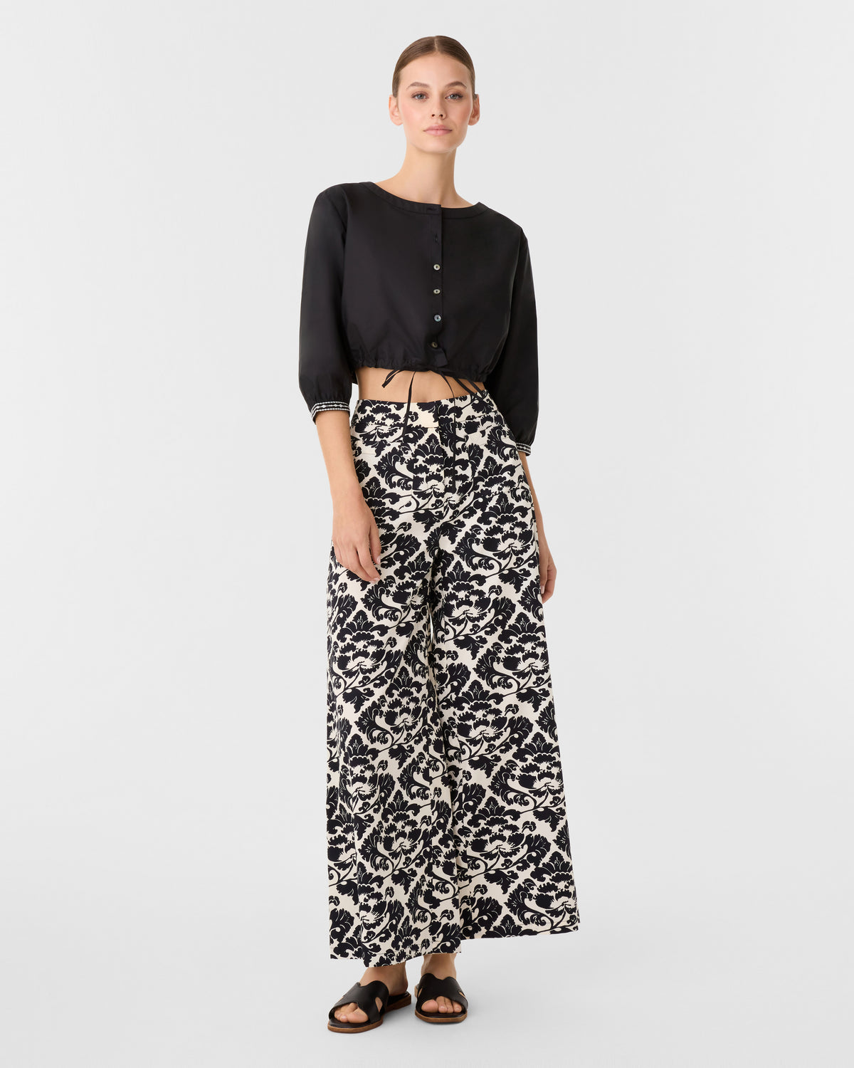 Adele Trousers in Lotus Flower Print