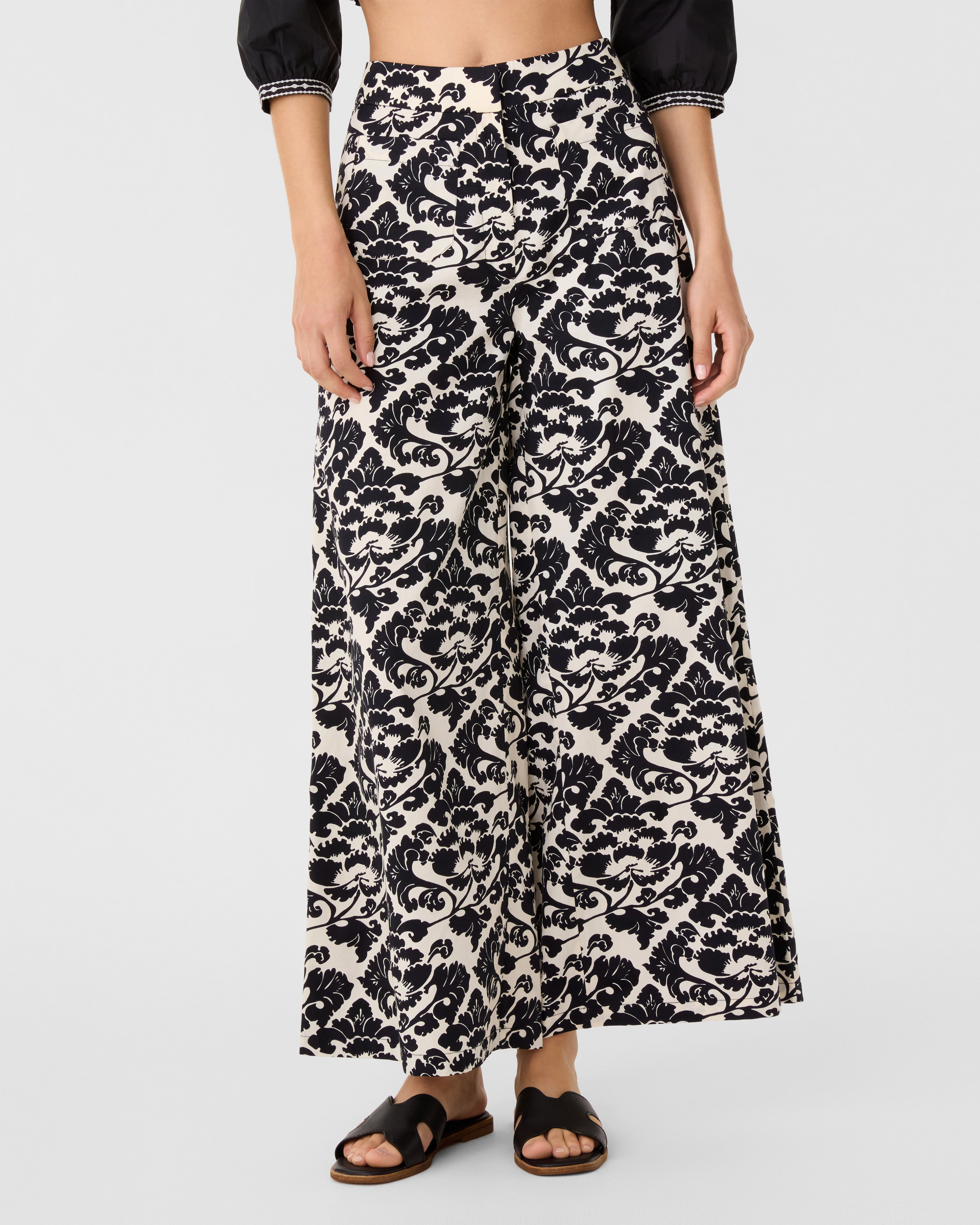 Adele Trousers in Lotus Flower Print
