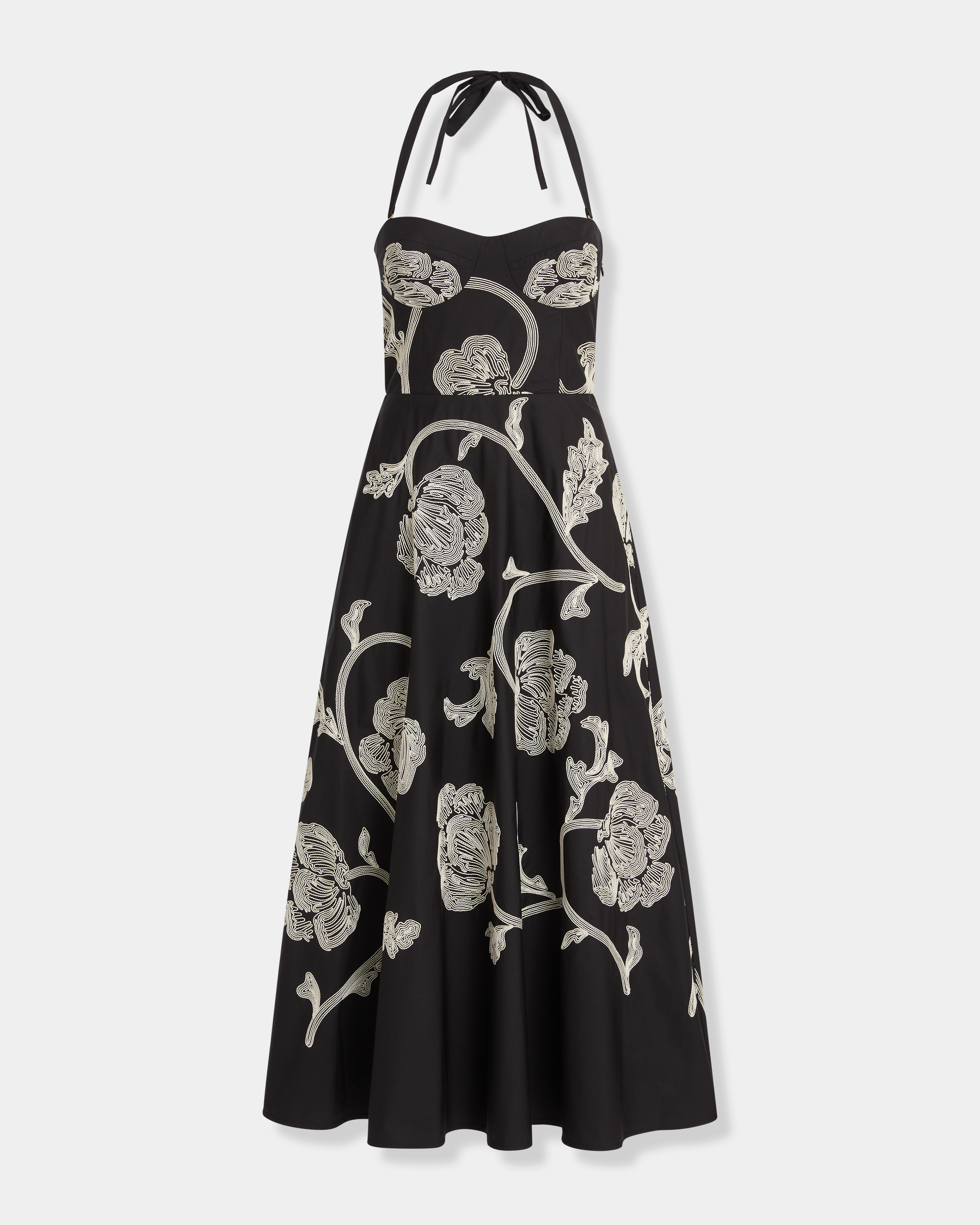 Lotty Dress with Peony Embroidery
