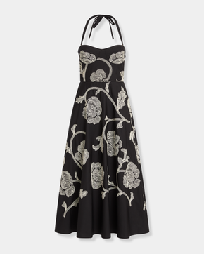 Lotty Dress with Peony Embroidery