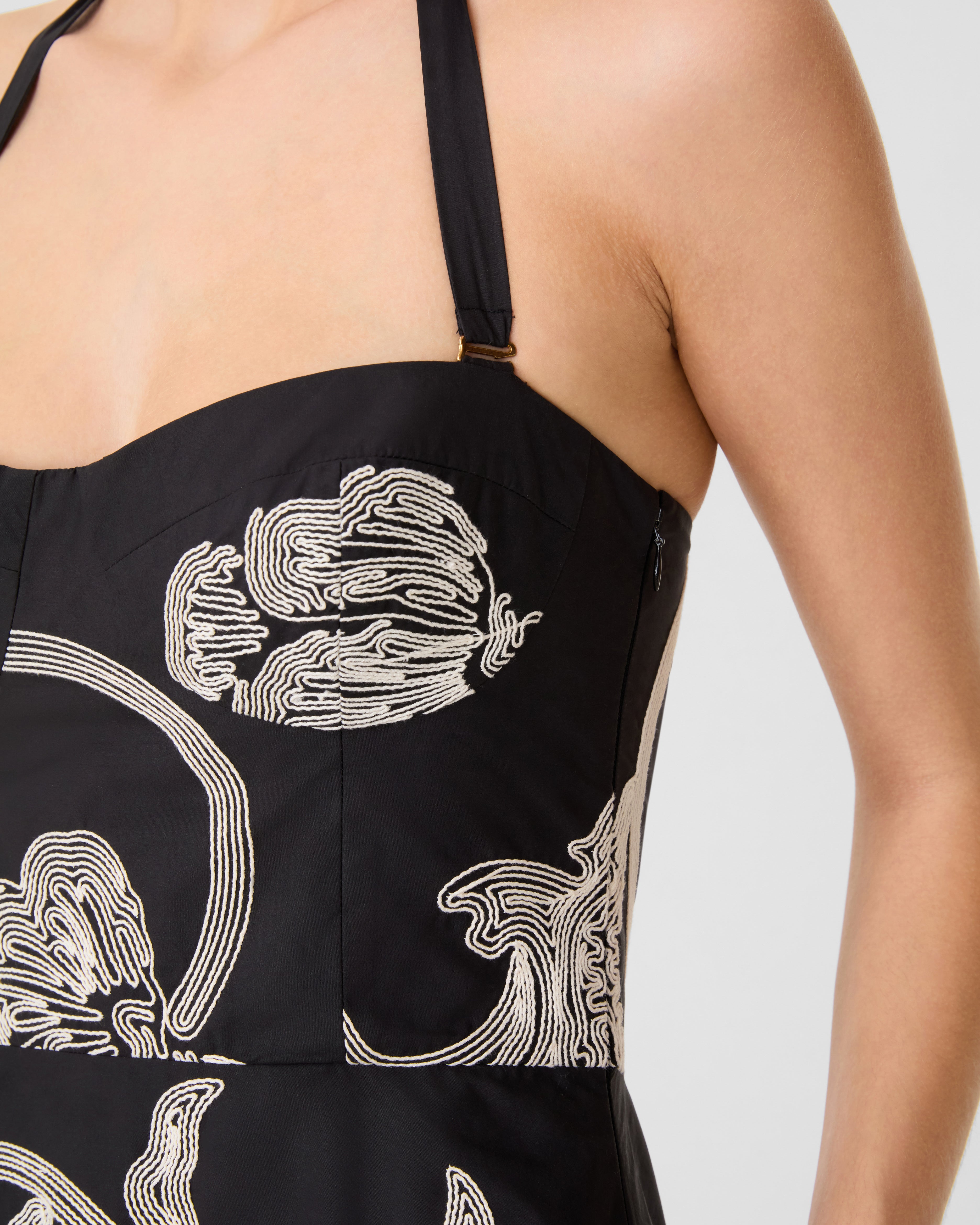 Lotty Dress with Peony Embroidery