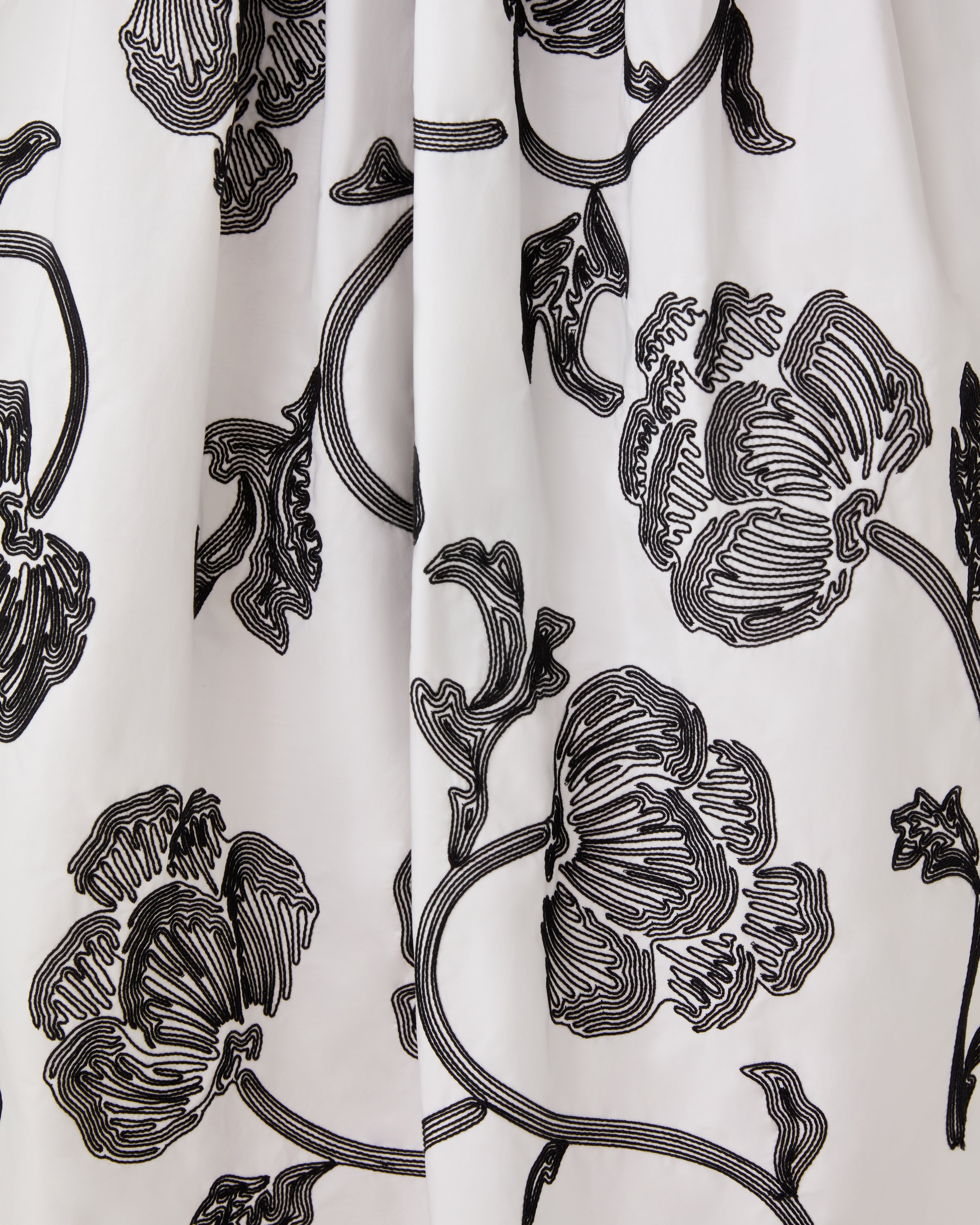 Ombretta Skirt with Peony Embroidery