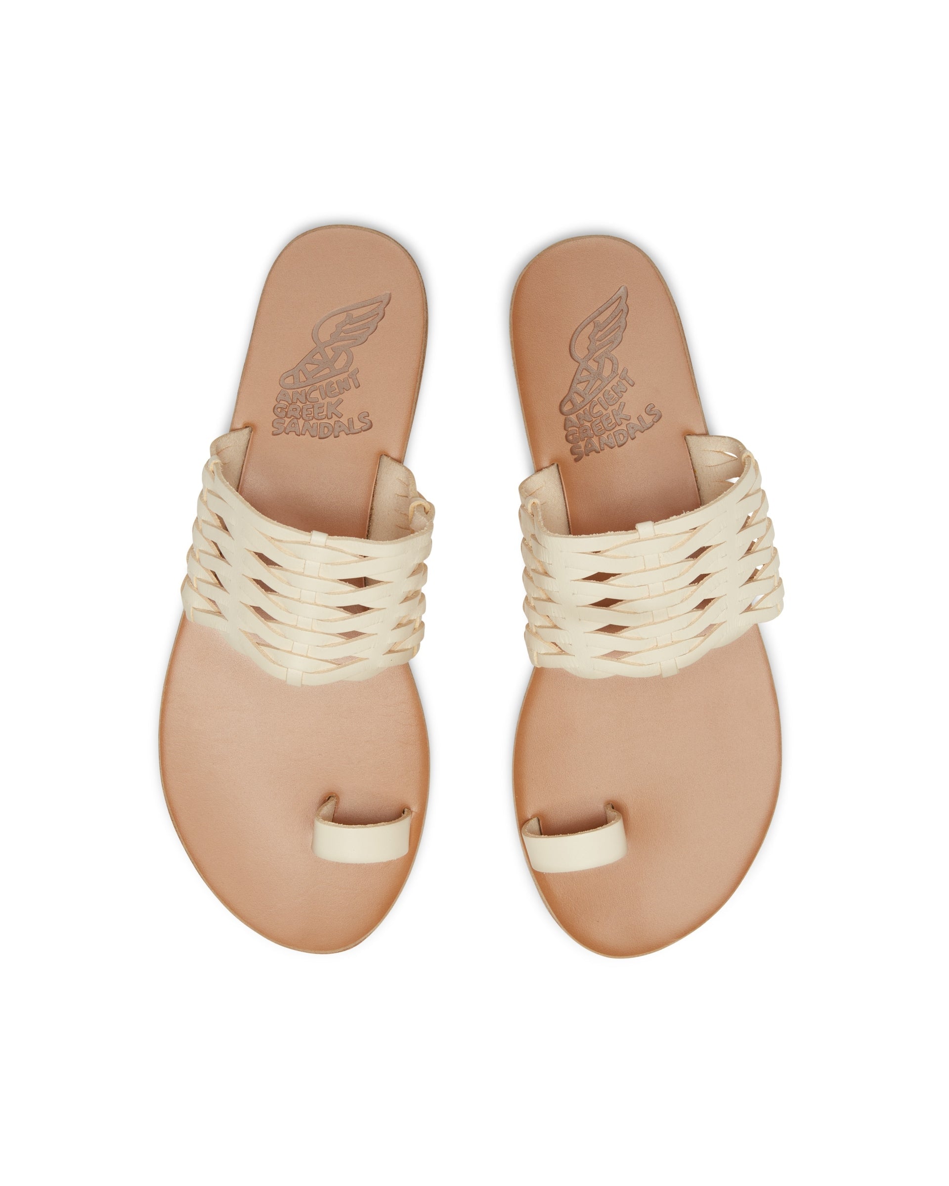 Ancient Greek Sandals Thalia Woven Off White