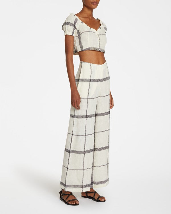 Artemisia Kantha Check Pants White