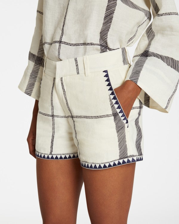 Shorts Kantha Check Shorts White