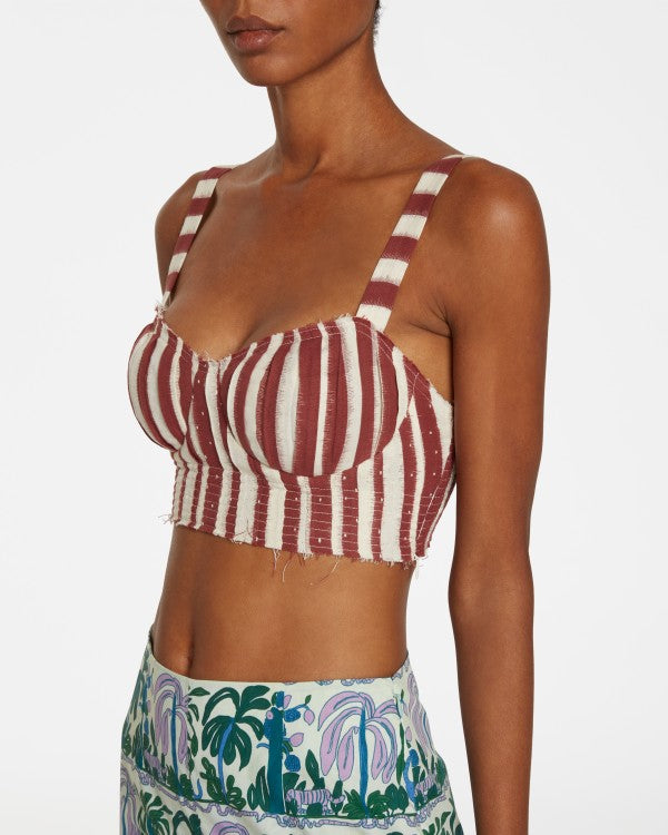 Dalia Ikat Stripes Top Tabacco