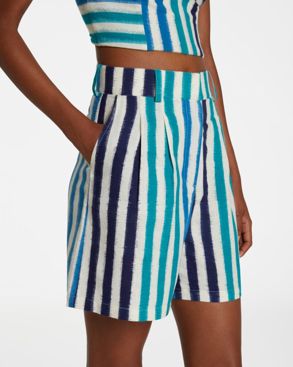 Beatrice Ikat Stripes Shorts Ocean
