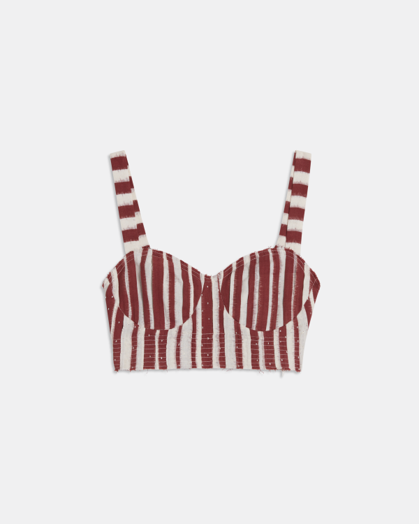 Dalia Ikat Stripes Top Tabacco