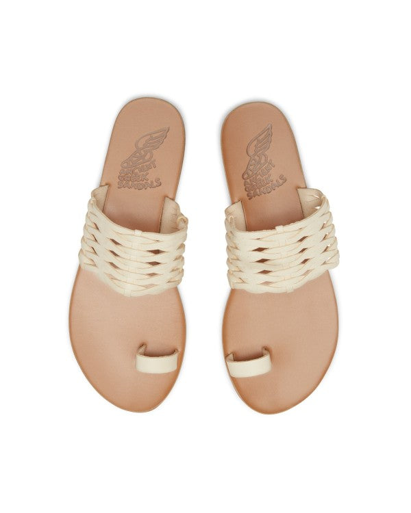 Buy ANCIENT GREEK SANDALS 10mm Apli Polimi Leather Flats - White At 50% Off  | Editorialist